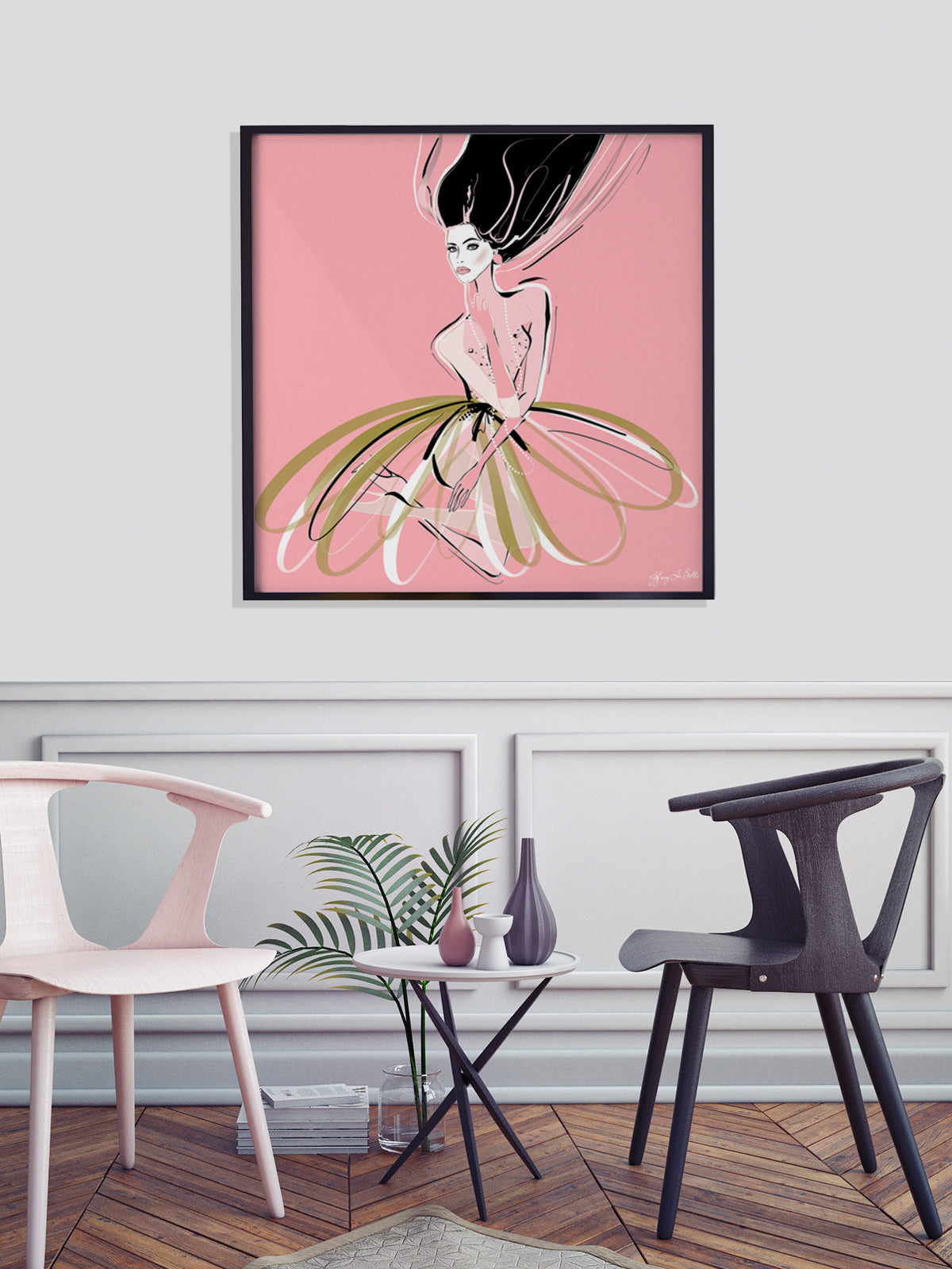 Pink and Pearls - Illustration - Limited Edition Print - Tiffany La Belle