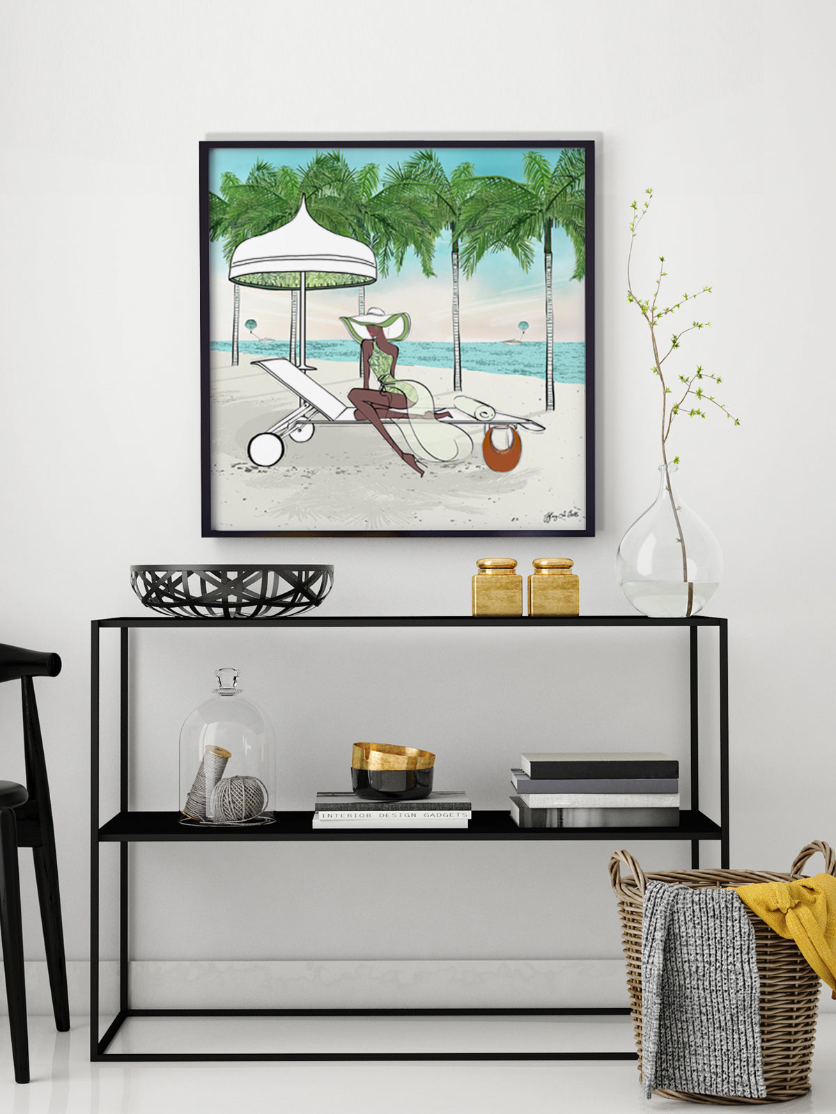 Palm Tree Beach - Illustration - Limited Edition Print - Tiffany La Belle