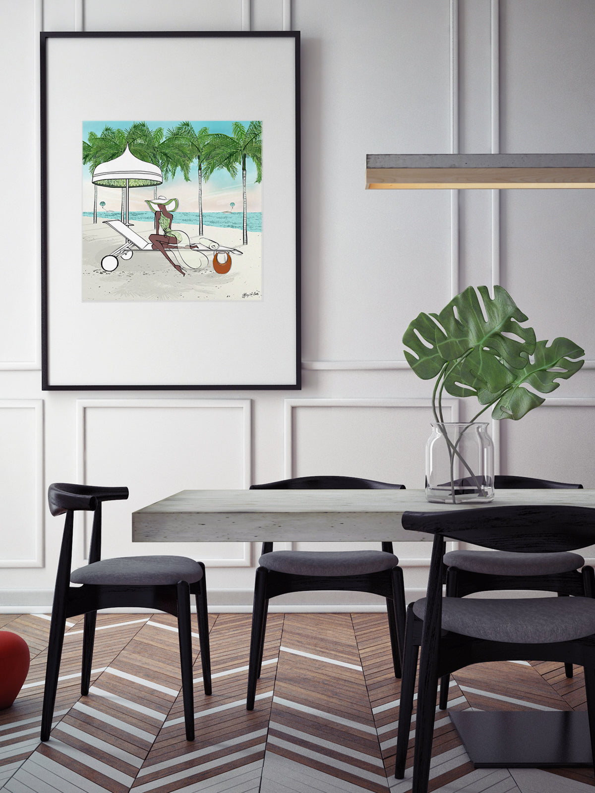 Palm Tree Beach - Illustration - Limited Edition Print - Tiffany La Belle