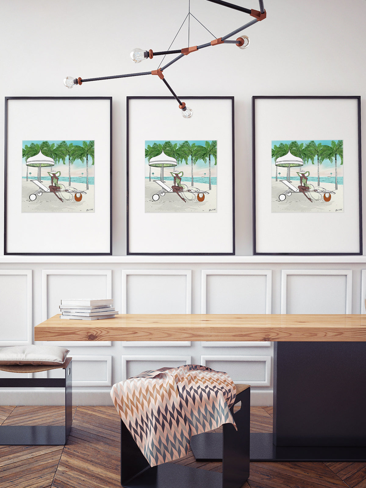 Palm Tree Beach - Illustration - Limited Edition Print - Tiffany La Belle