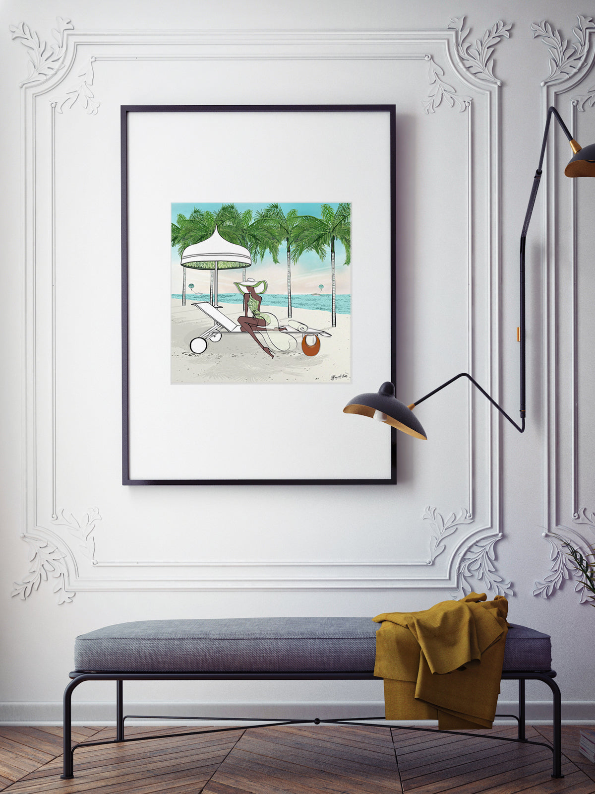 Palm Tree Beach - Illustration - Limited Edition Print - Tiffany La Belle