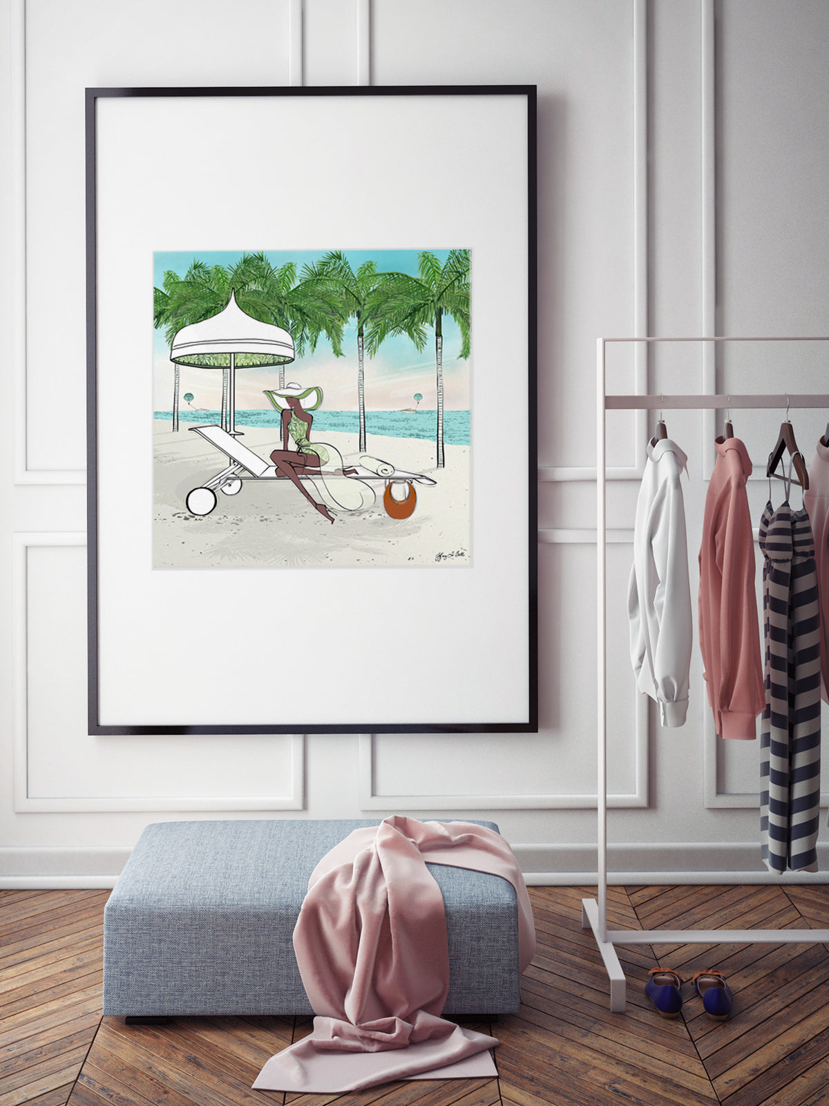 Palm Tree Beach - Illustration - Limited Edition Print - Tiffany La Belle