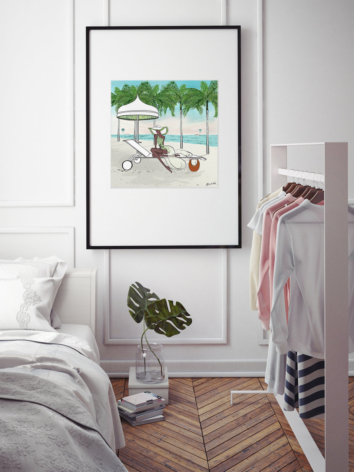 Palm Tree Beach - Illustration - Limited Edition Print - Tiffany La Belle