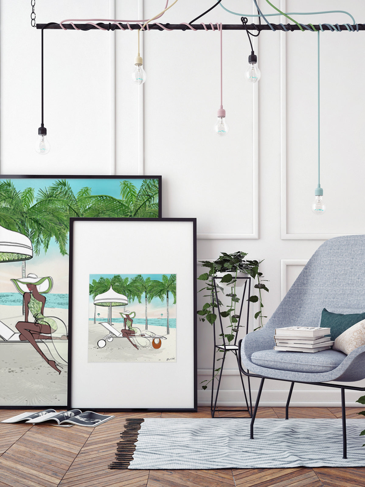 Palm Tree Beach - Illustration - Limited Edition Print - Tiffany La Belle