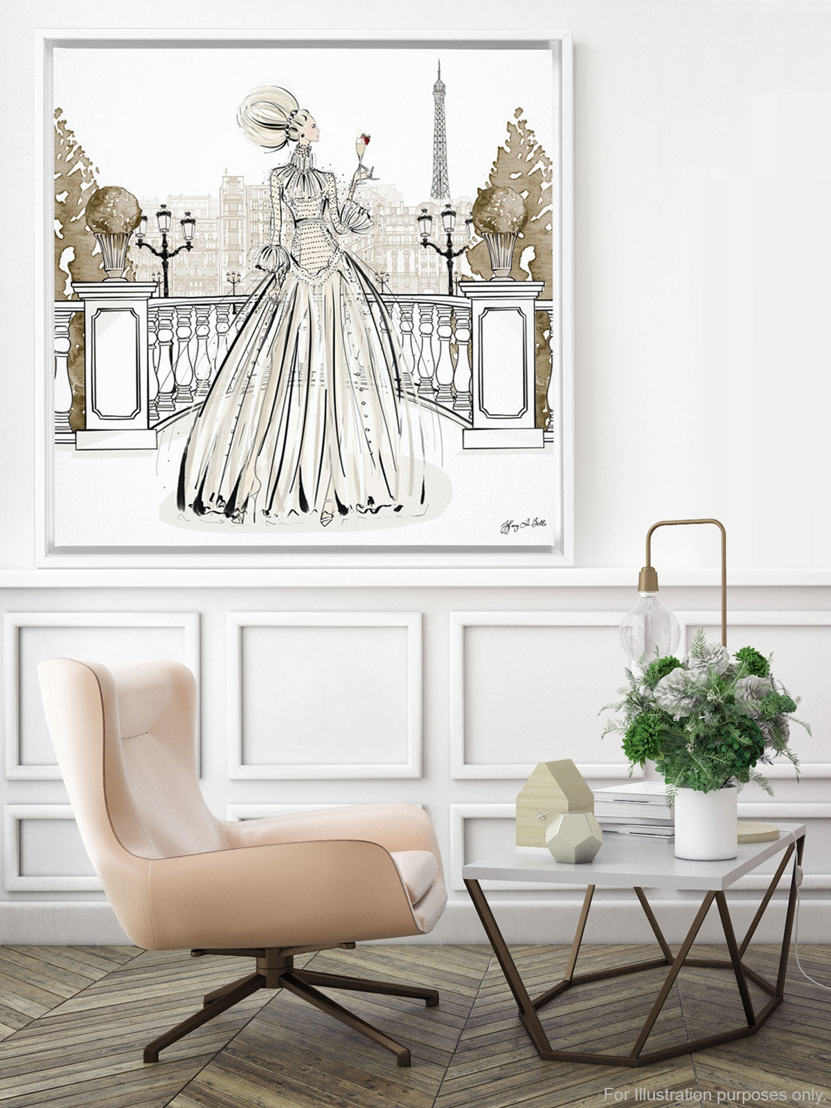Paris Fashion Week Haute Couture - Illustration - Canvas Gallery Print - Unframed or Framed - Tiffany La Belle