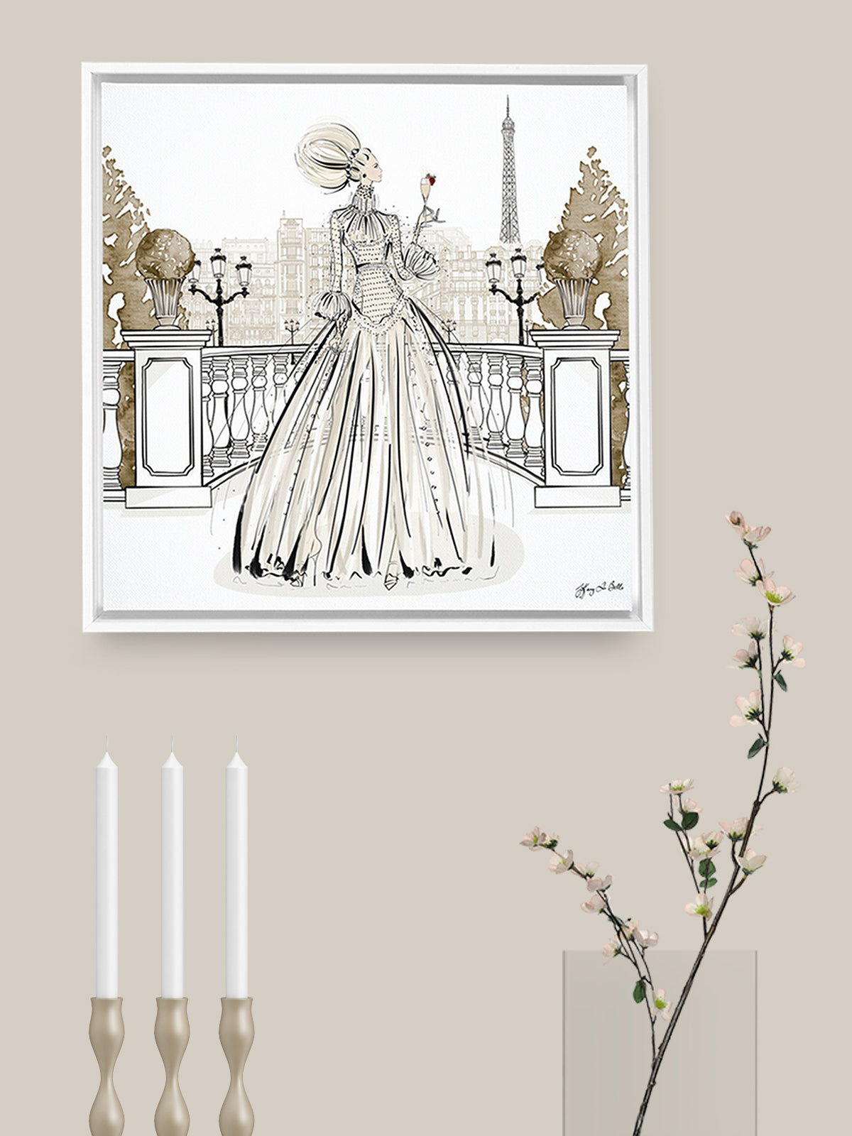 Paris Fashion Week Haute Couture - Illustration - Canvas Gallery Print - Unframed or Framed - Tiffany La Belle