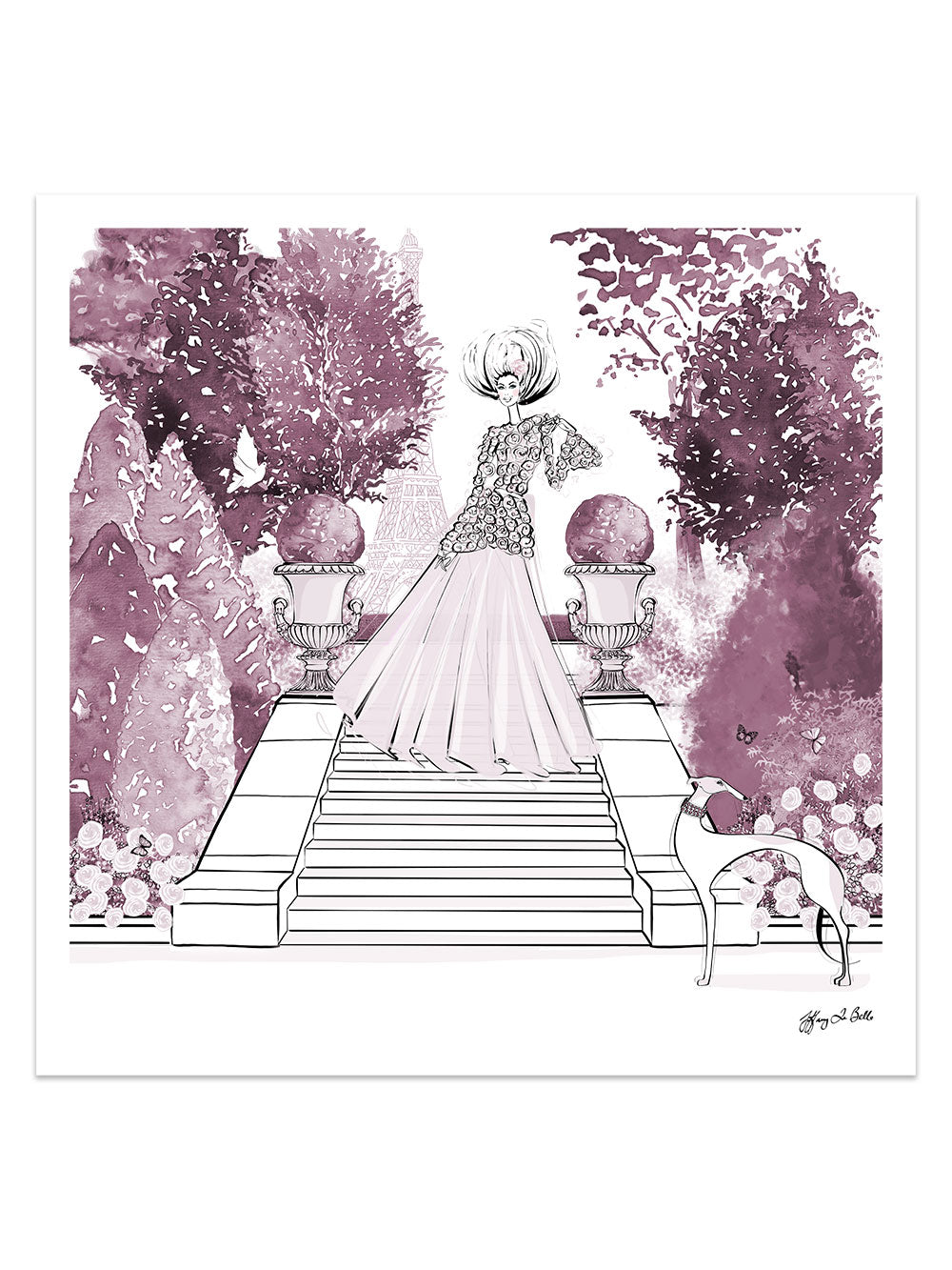 Parisienne Mulberry Garden - Illustration - Limited Edition Print - Tiffany La Belle