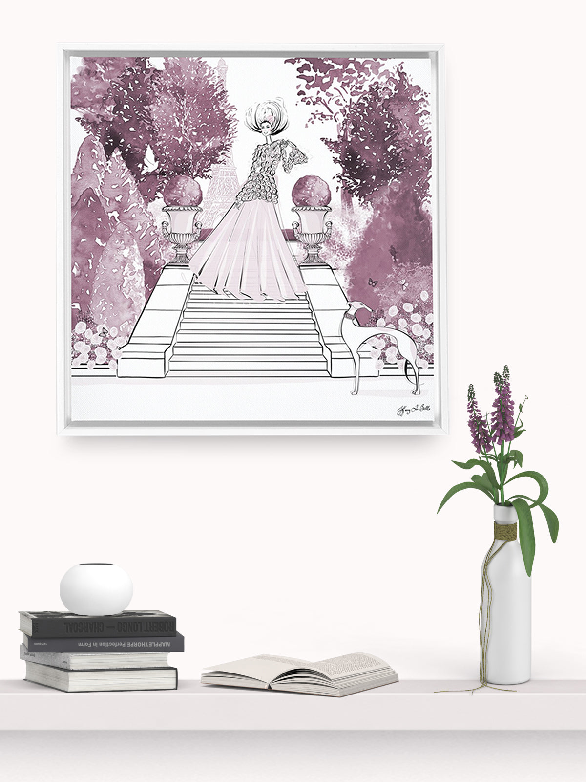 Parisienne Mulberry Garden - Illustration - Canvas Gallery Print - Unframed or Framed - Tiffany La Belle