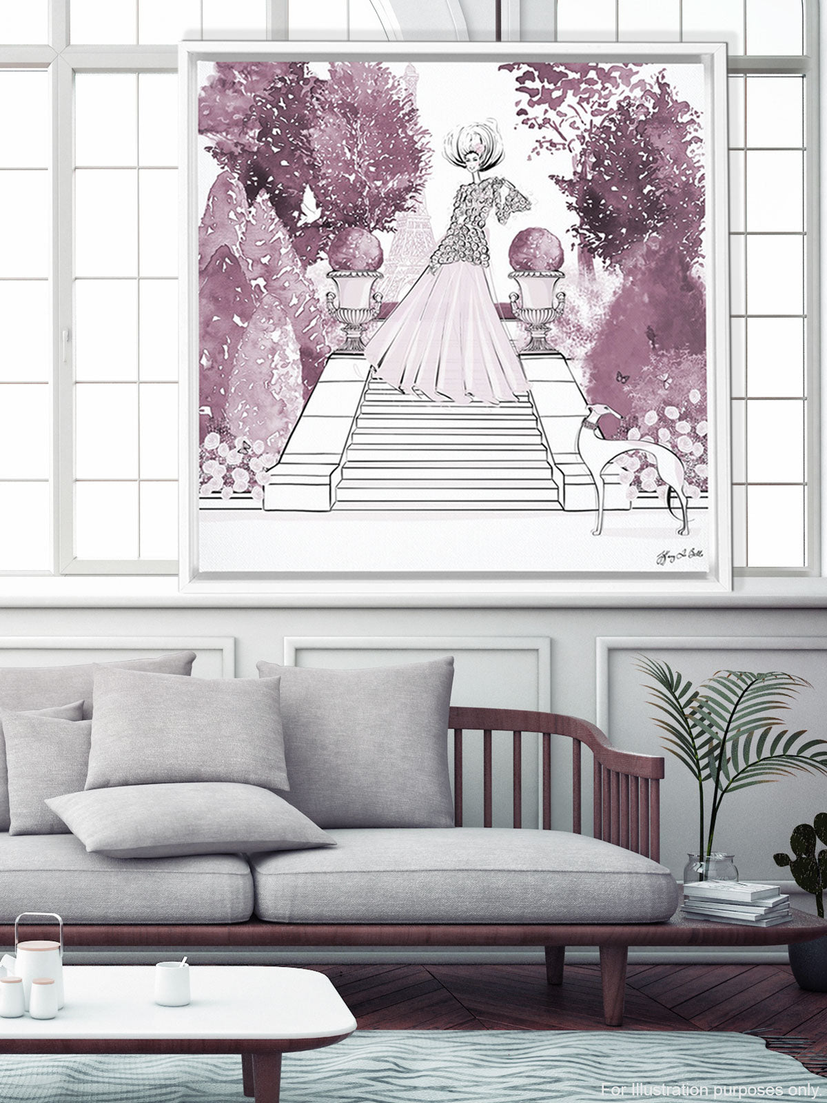 Parisienne Mulberry Garden - Illustration - Canvas Gallery Print - Unframed or Framed - Tiffany La Belle