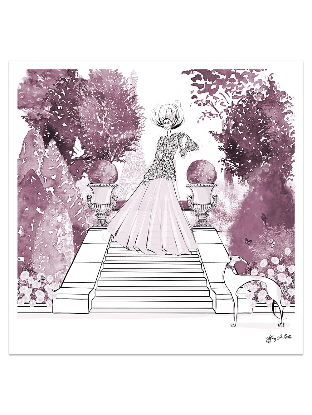 Parisienne Mulberry Garden - Illustration - Limited Edition Print - Tiffany La Belle