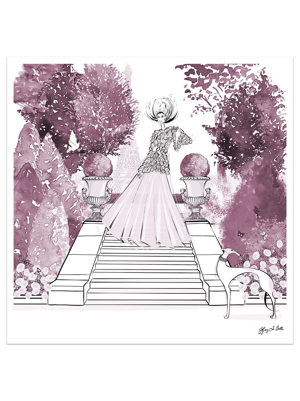 Parisienne Mulberry Garden - Illustration - Limited Edition Print - Tiffany La Belle