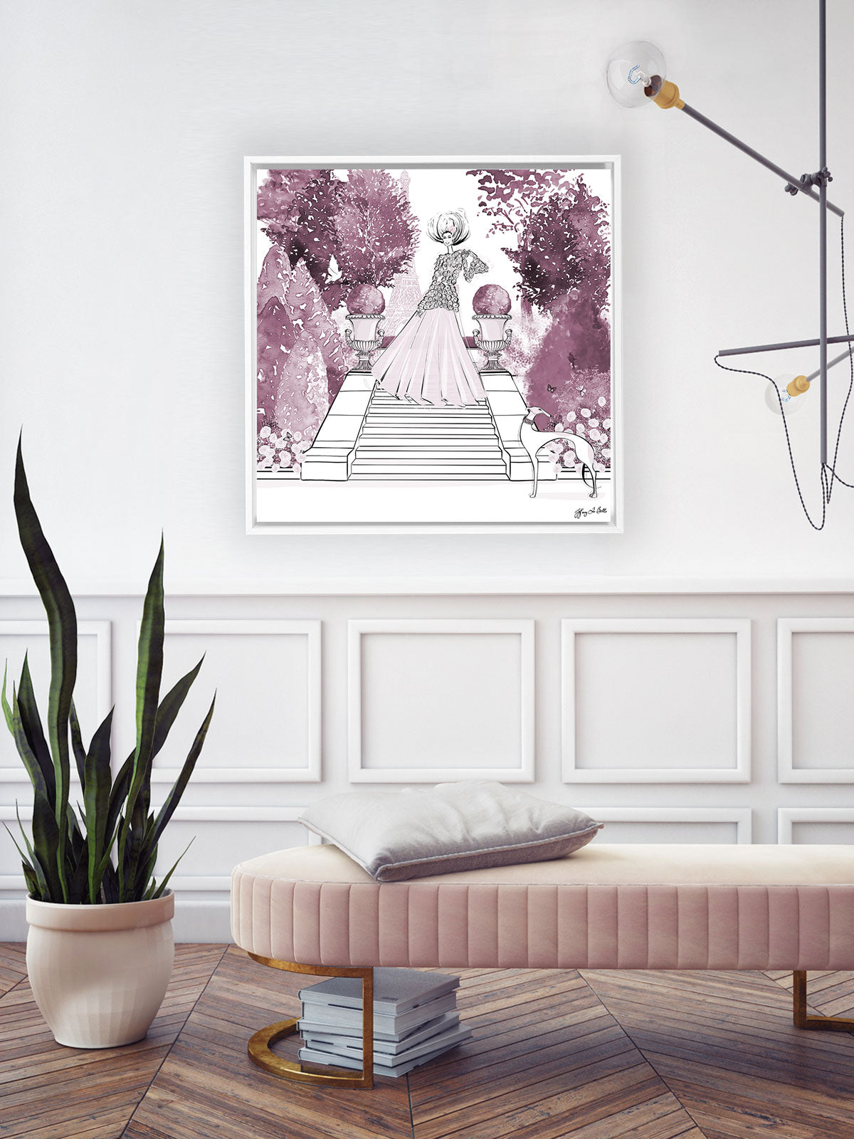 Parisienne Mulberry Garden - Illustration - Canvas Gallery Print - Unframed or Framed - Tiffany La Belle