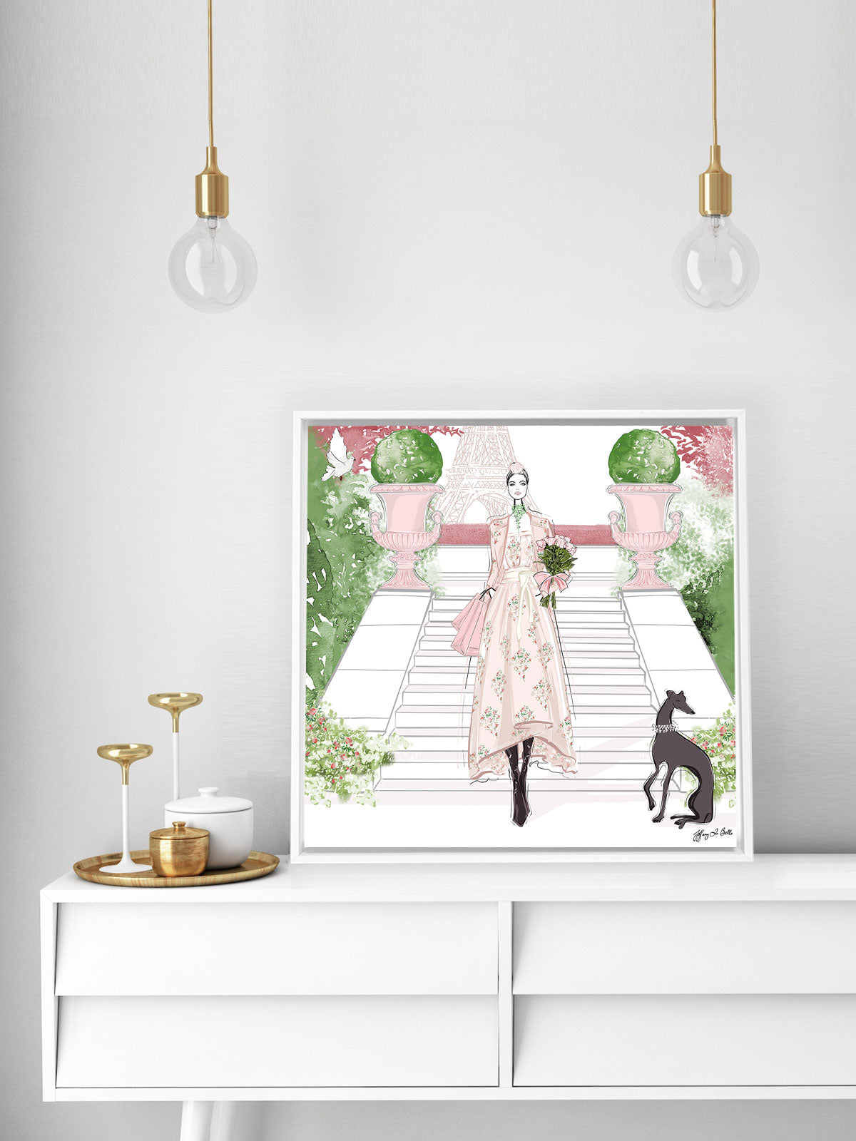 Parisienne Floral - Illustration - Canvas Gallery Print - Unframed or Framed - Tiffany La Belle