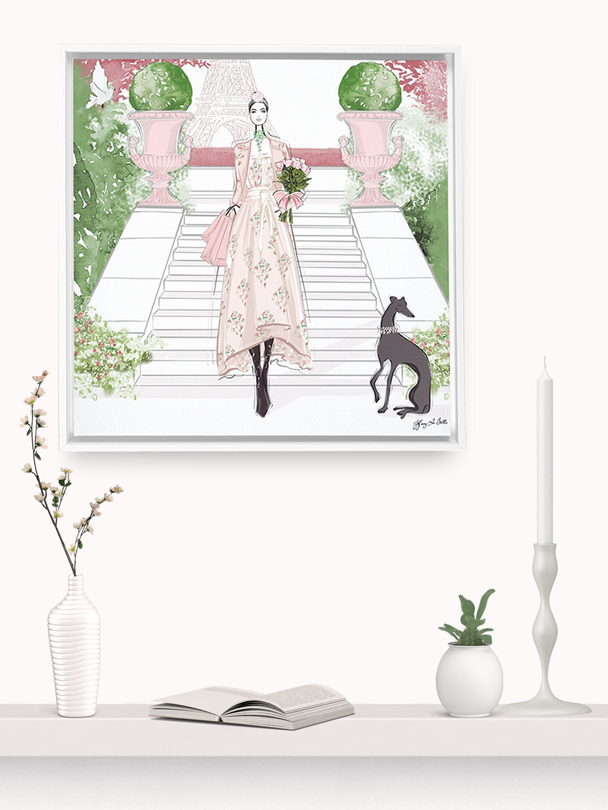 Parisienne Floral - Illustration - Canvas Gallery Print - Unframed or Framed - Tiffany La Belle