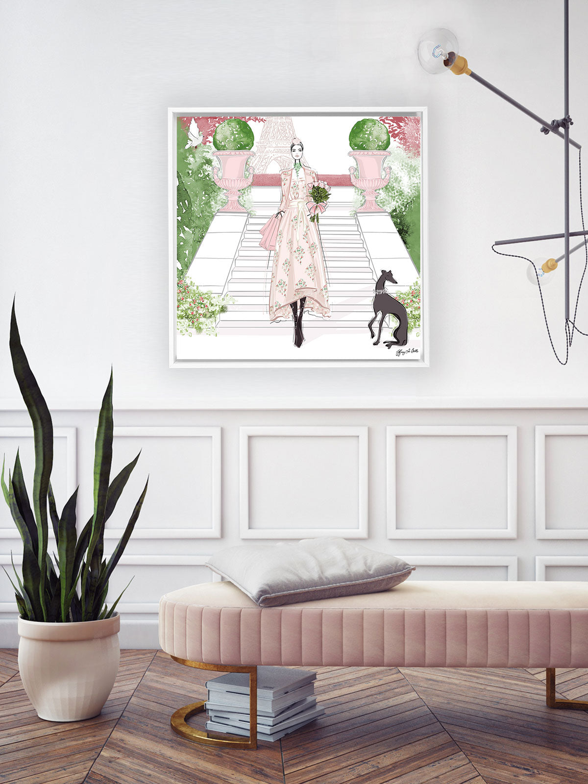 Parisienne Floral - Illustration - Canvas Gallery Print - Unframed or Framed - Tiffany La Belle