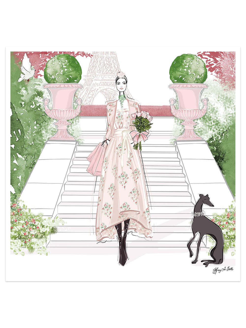 Parisienne Floral - Illustration - Limited Edition Print - Tiffany La Belle