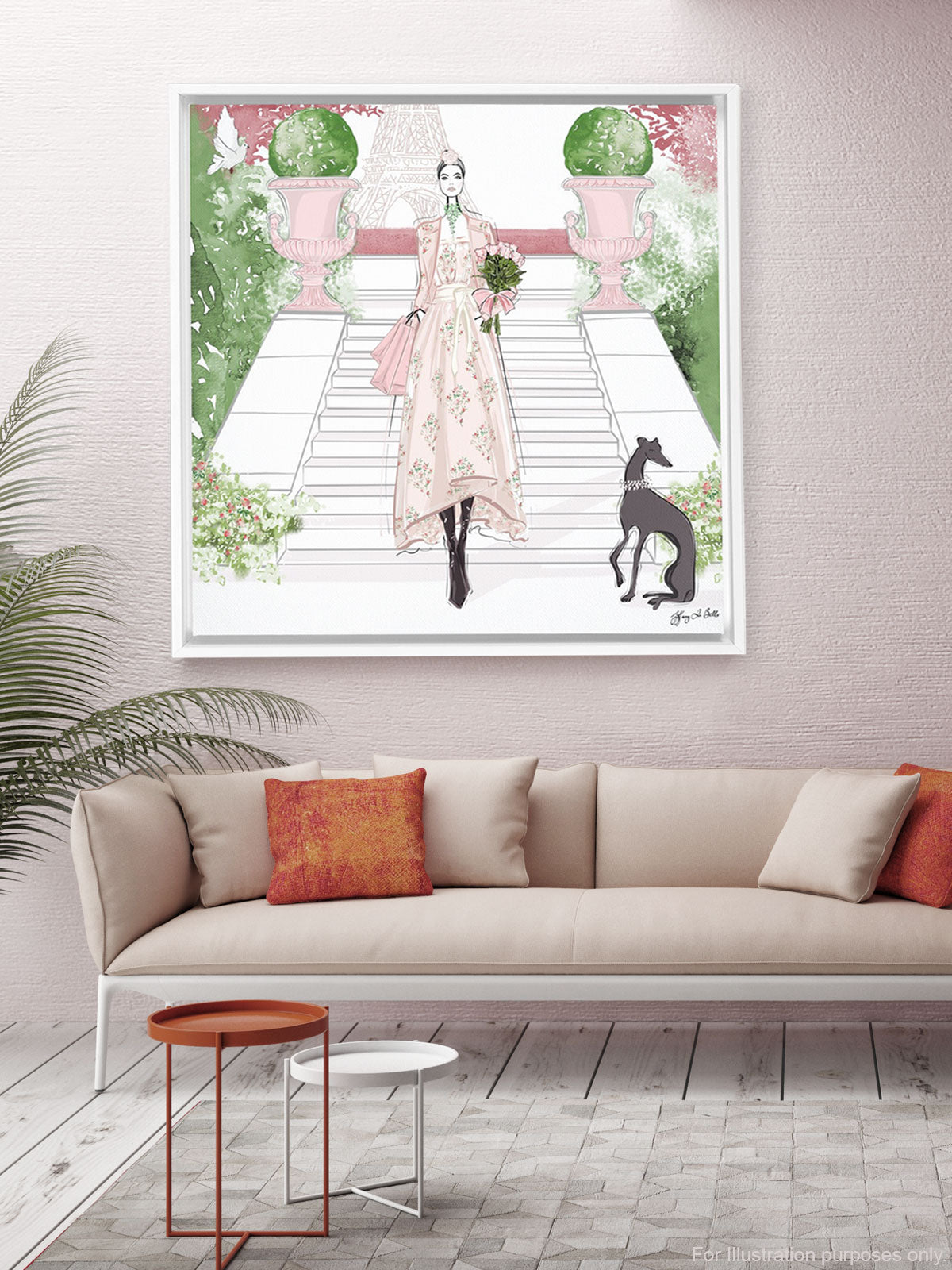 Parisienne Floral - Illustration - Canvas Gallery Print - Unframed or Framed - Tiffany La Belle