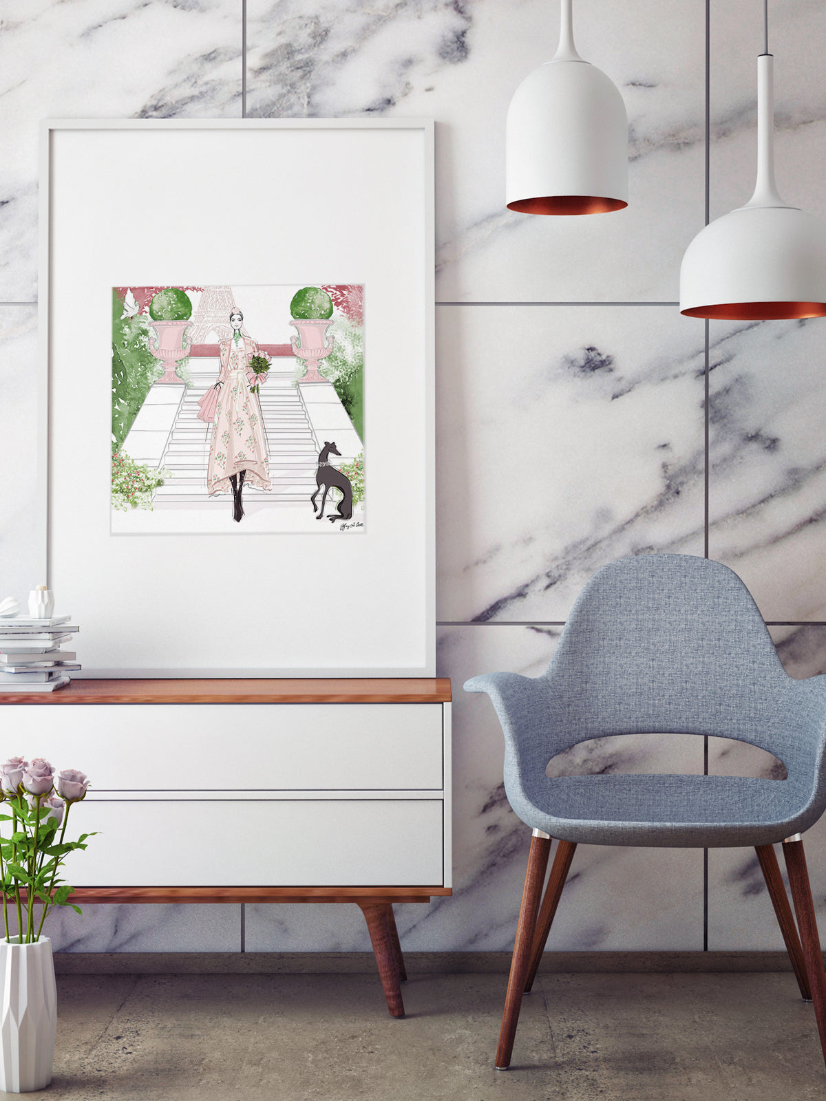 Parisienne Floral - Illustration - Limited Edition Print - Tiffany La Belle
