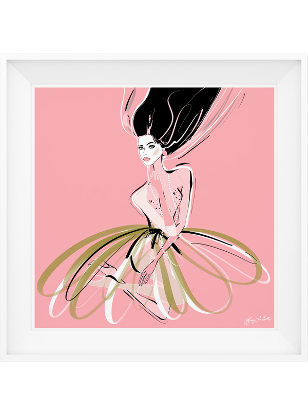 Pink and Pearls - Illustration - Limited Edition Print - Tiffany La Belle