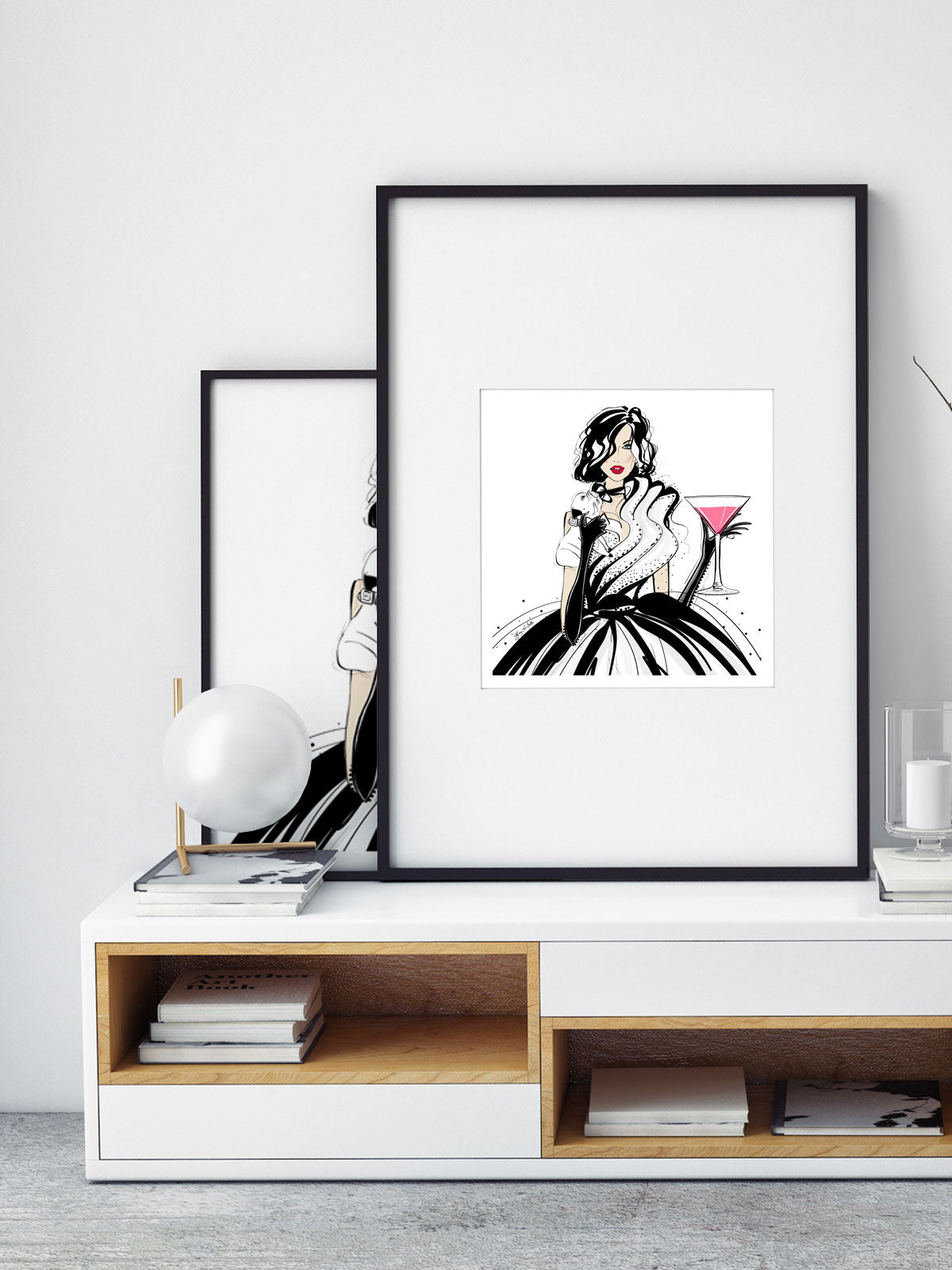 Pugs and Pink Drinks - Illustration - Limited Edition Print - Tiffany La Belle