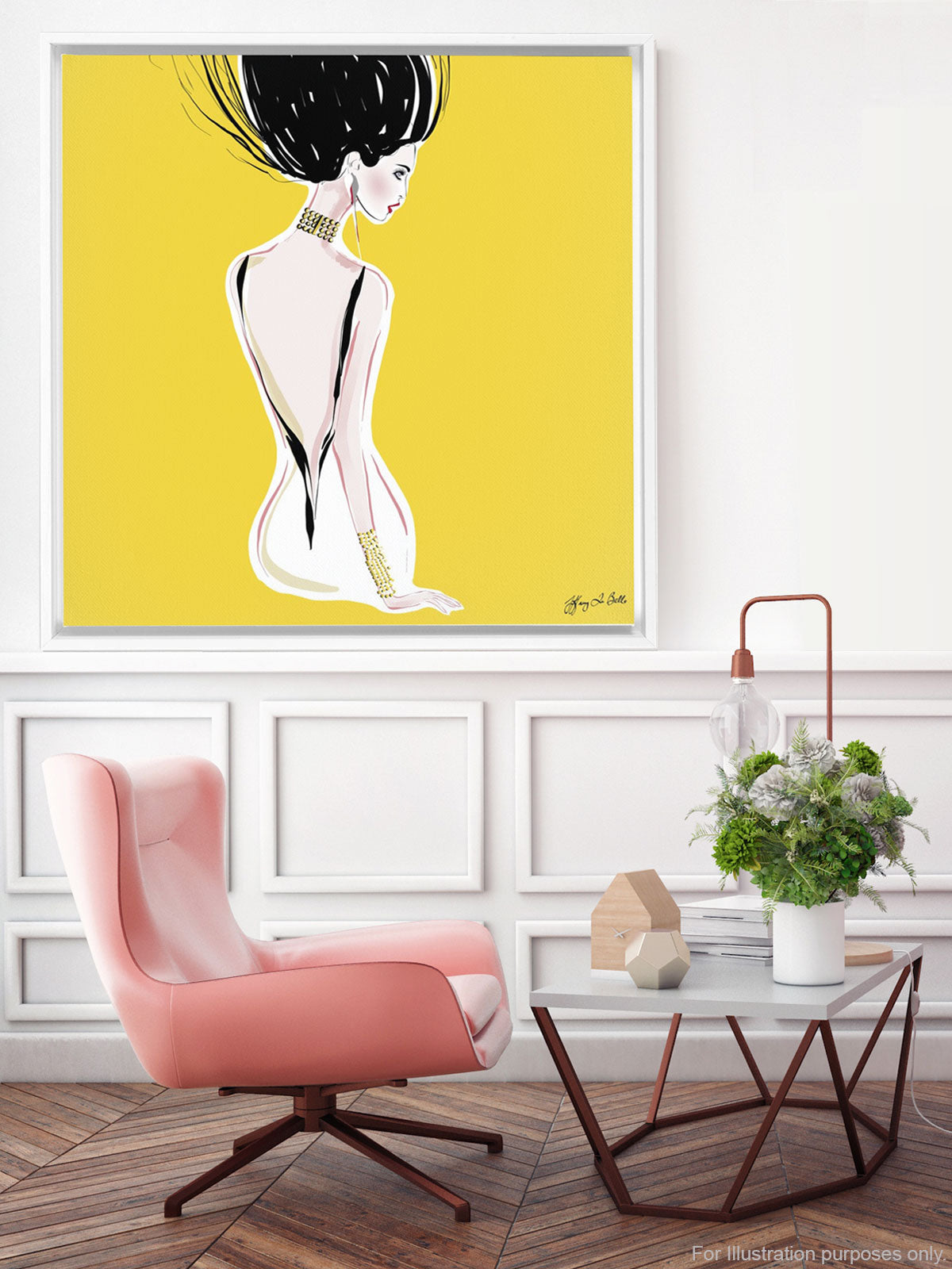 Quite Shy - Illustration - Canvas Gallery Print - Unframed or Framed - Tiffany La Belle