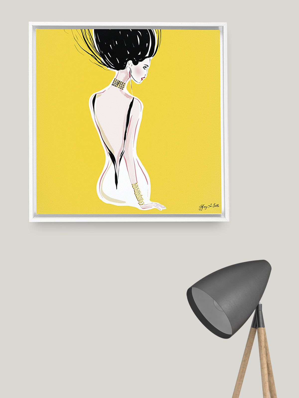 Quite Shy - Illustration - Canvas Gallery Print - Unframed or Framed - Tiffany La Belle