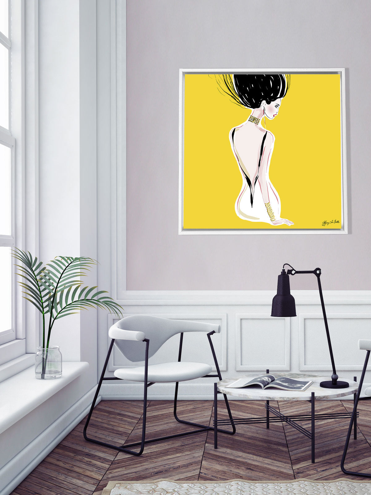 Quite Shy - Illustration - Canvas Gallery Print - Unframed or Framed - Tiffany La Belle