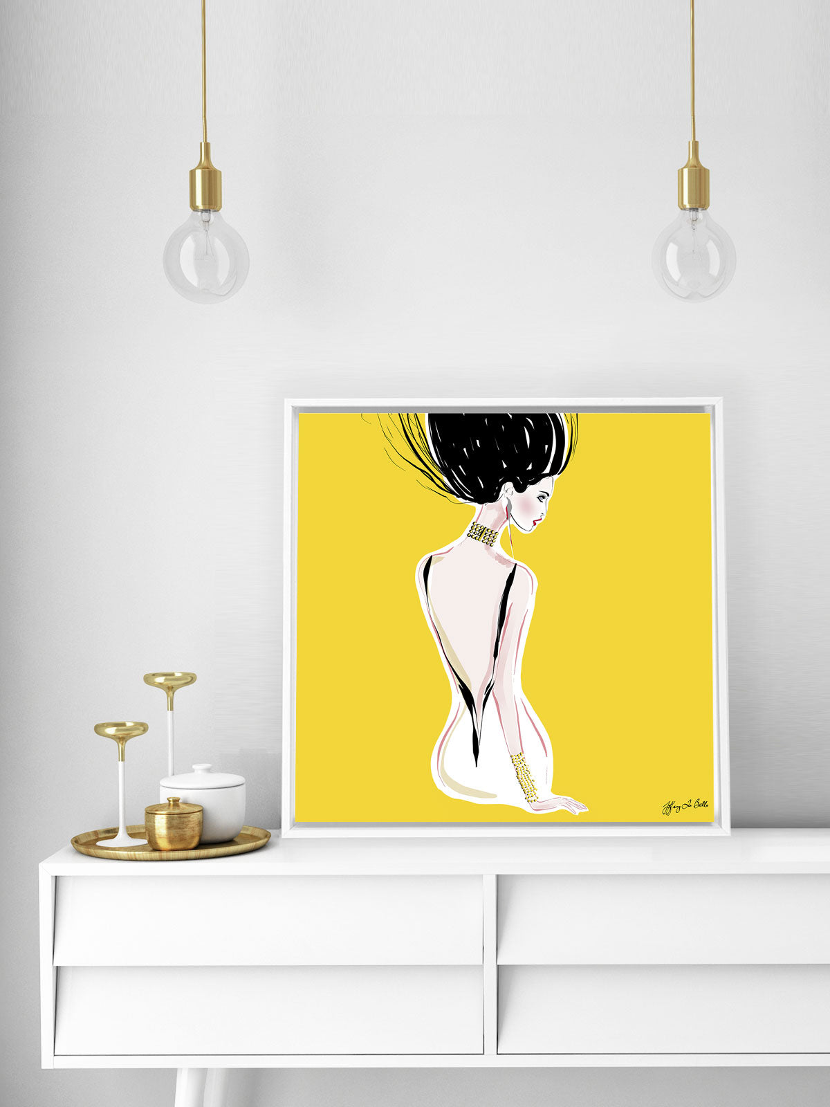 Quite Shy - Illustration - Canvas Gallery Print - Unframed or Framed - Tiffany La Belle