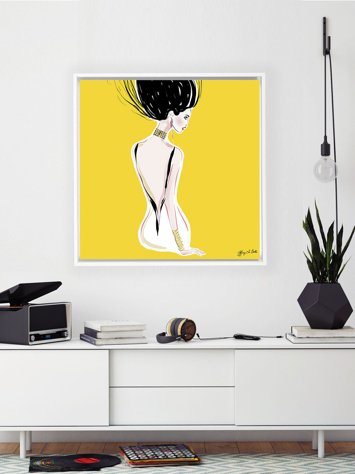 Quite Shy - Illustration - Canvas Gallery Print - Unframed or Framed - Tiffany La Belle