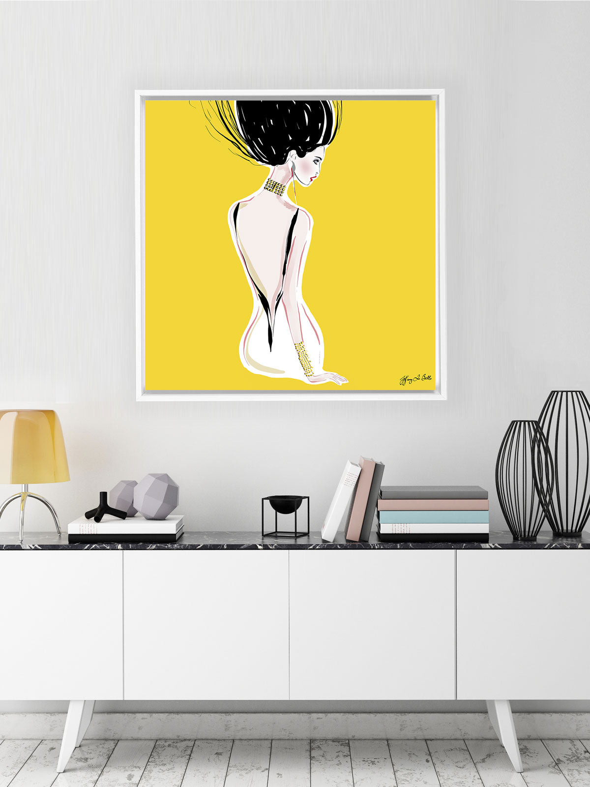 Quite Shy - Illustration - Canvas Gallery Print - Unframed or Framed - Tiffany La Belle