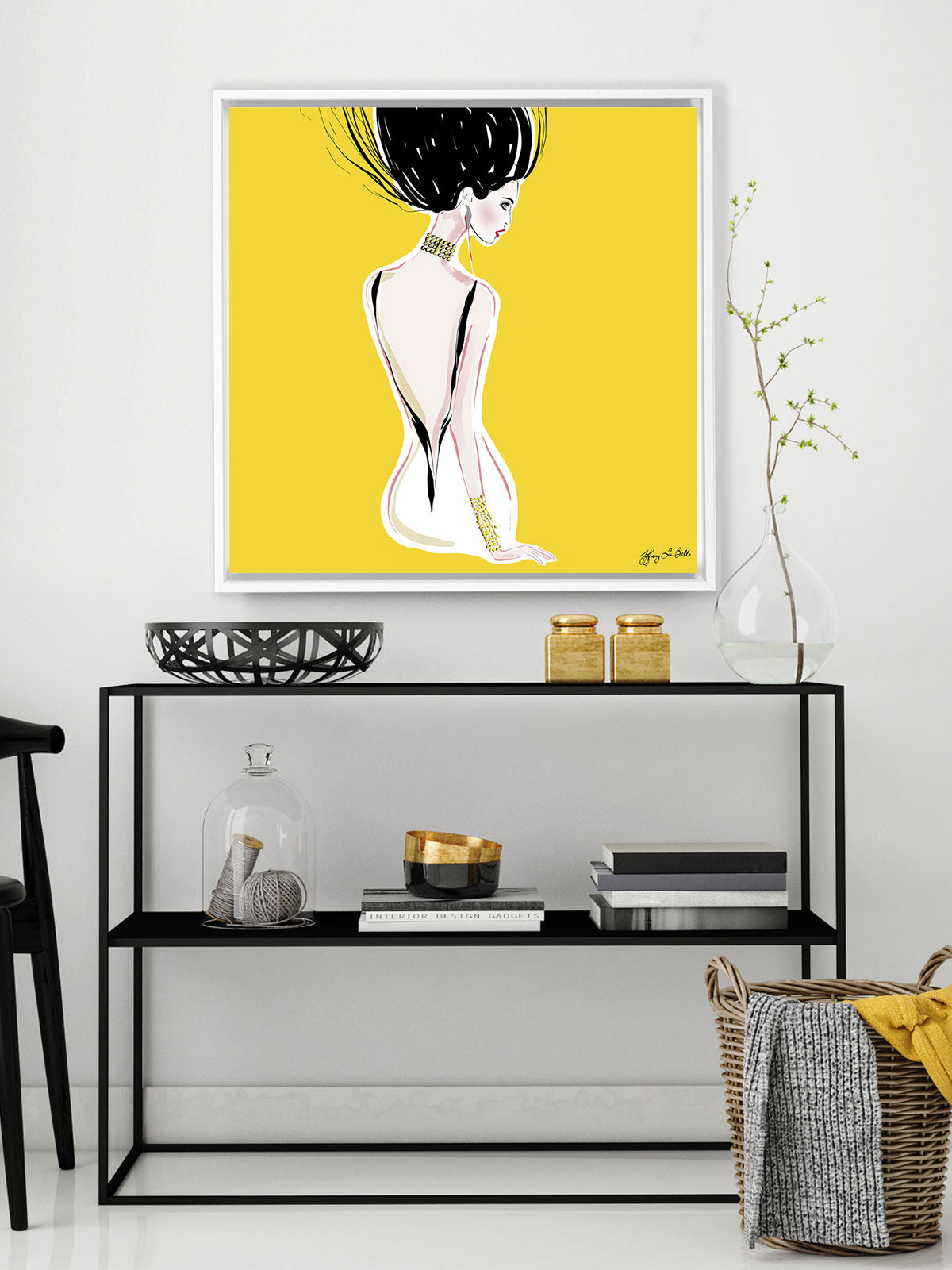 Quite Shy - Illustration - Canvas Gallery Print - Unframed or Framed - Tiffany La Belle