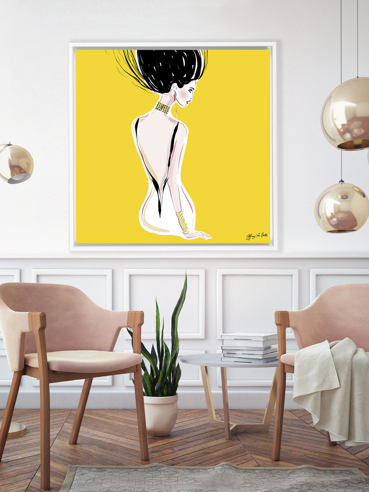 Quite Shy - Illustration - Canvas Gallery Print - Unframed or Framed - Tiffany La Belle