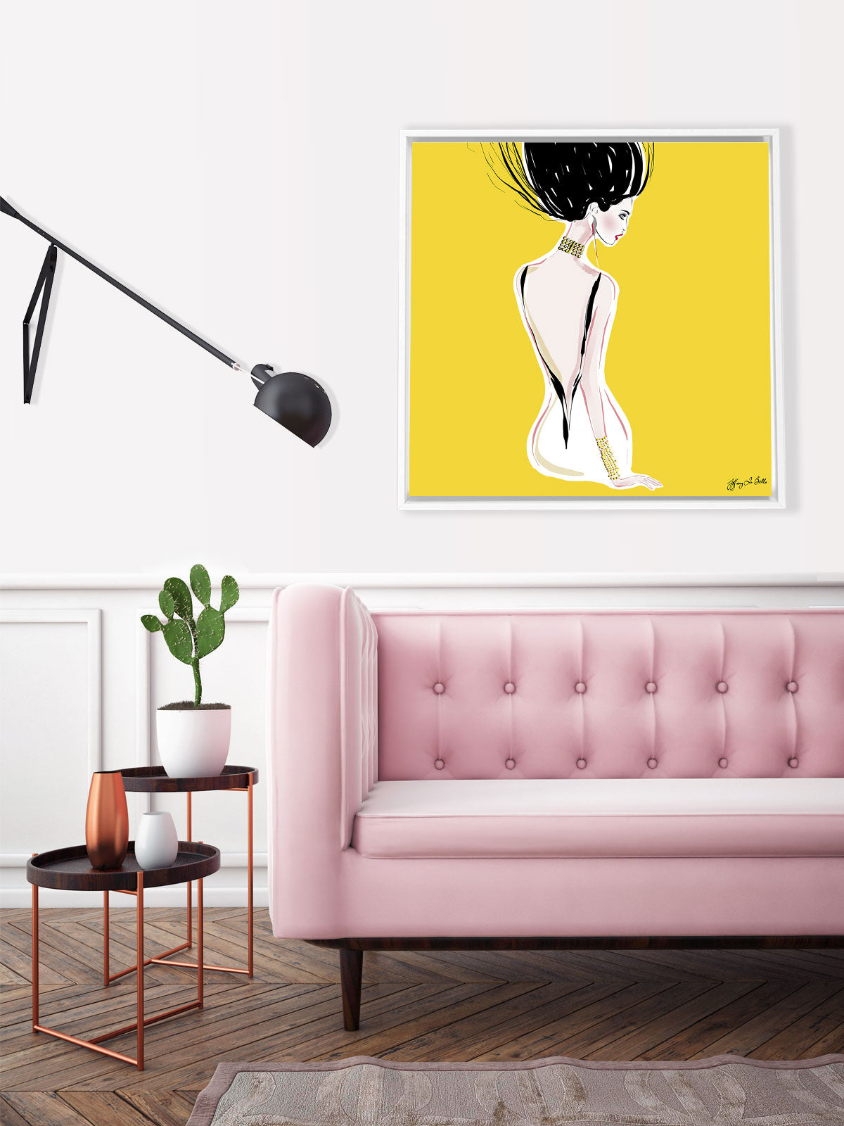 Quite Shy - Illustration - Canvas Gallery Print - Unframed or Framed - Tiffany La Belle