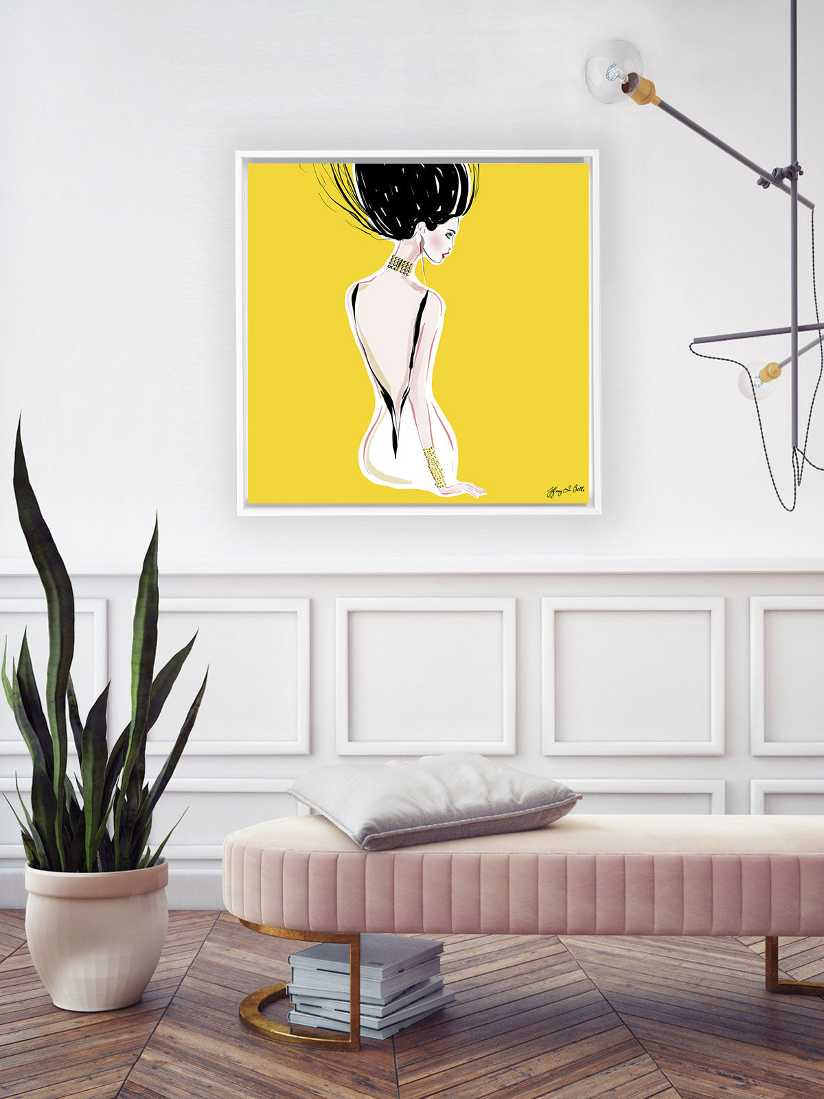 Quite Shy - Illustration - Canvas Gallery Print - Unframed or Framed - Tiffany La Belle