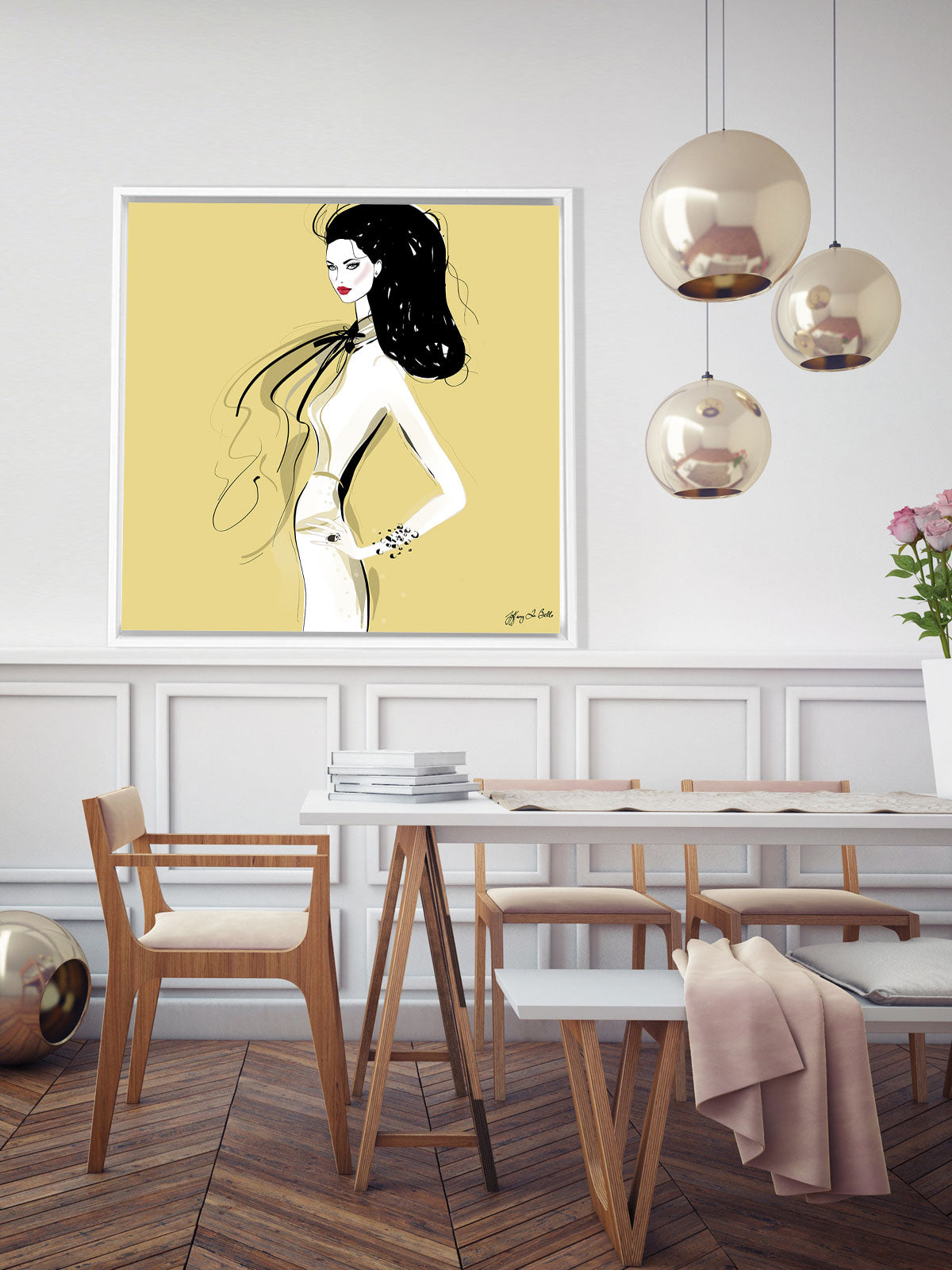 She's All Style - Illustration - Canvas Gallery Print - Unframed or Framed - Tiffany La Belle