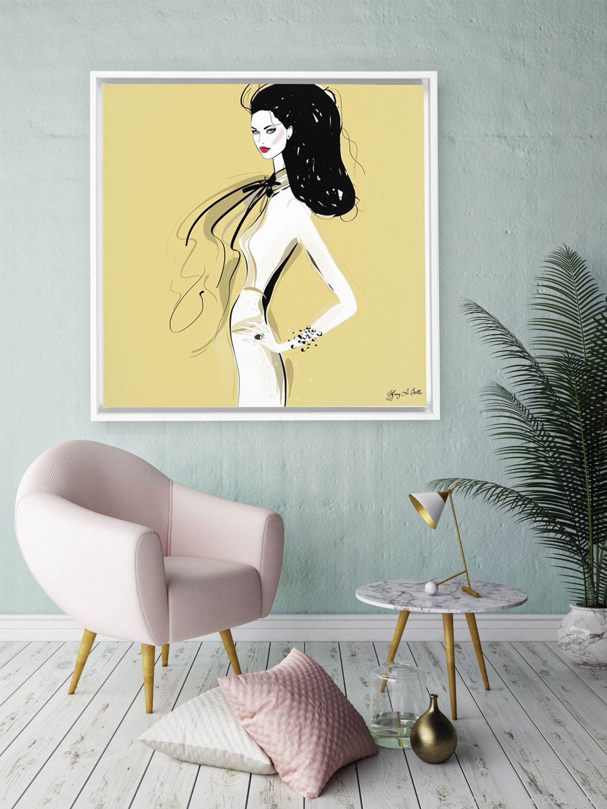 She's All Style - Illustration - Canvas Gallery Print - Unframed or Framed - Tiffany La Belle