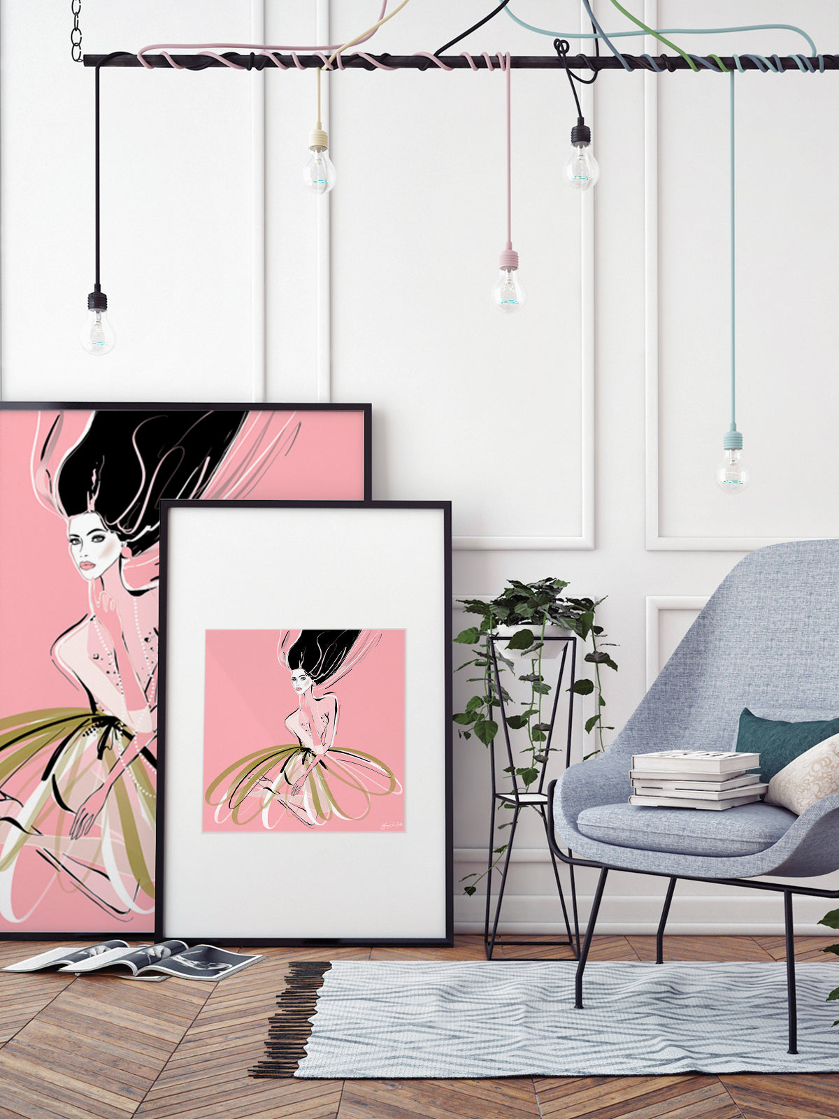 Pink and Pearls - Illustration - Limited Edition Print - Tiffany La Belle