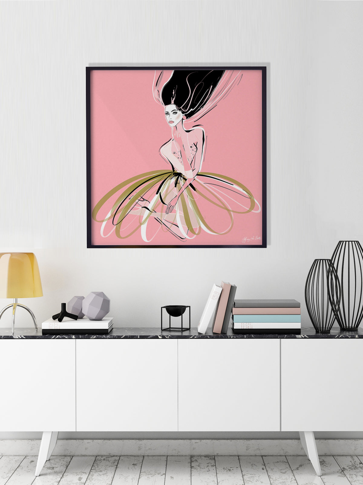 Pink and Pearls - Illustration - Limited Edition Print - Tiffany La Belle