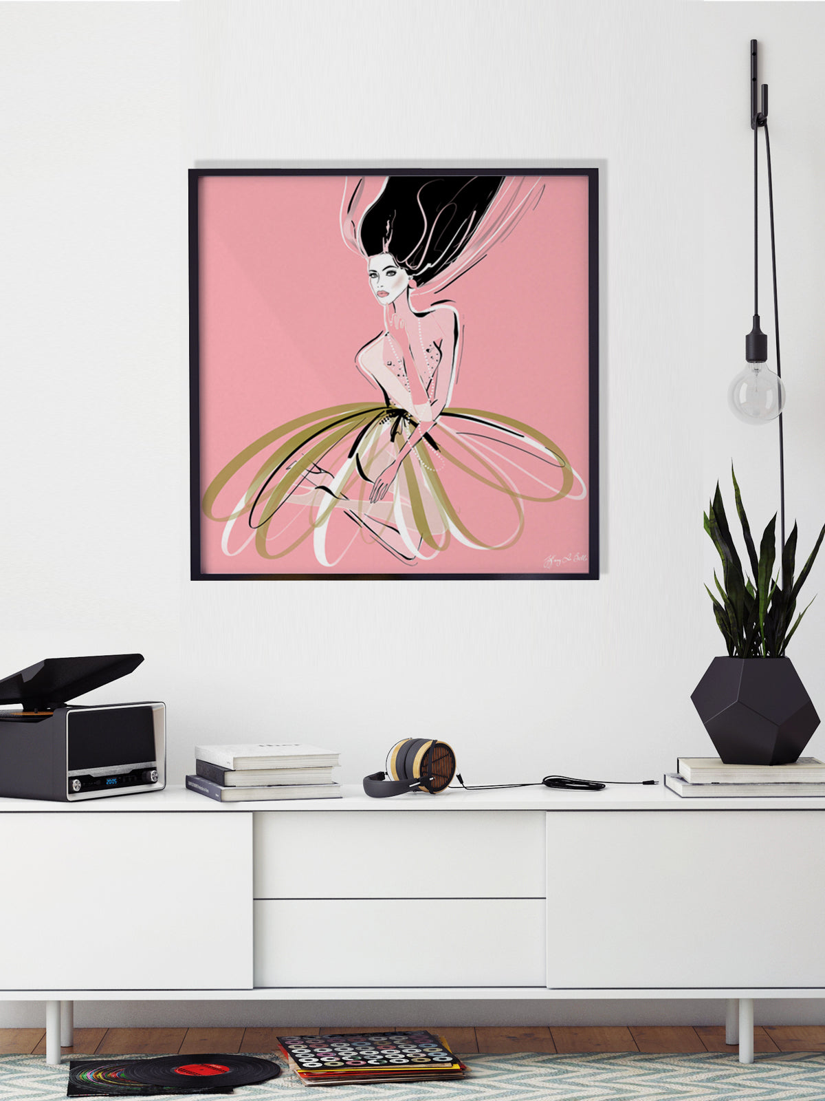 Pink and Pearls - Illustration - Limited Edition Print - Tiffany La Belle