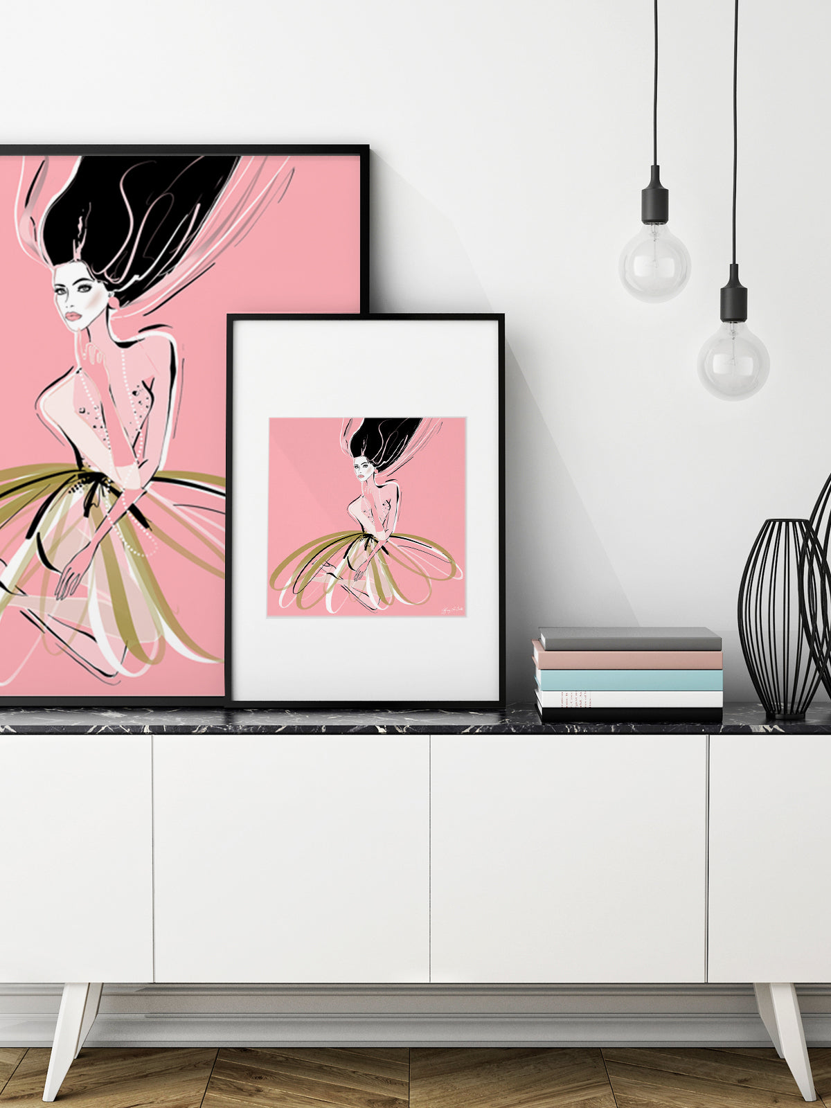 Pink and Pearls - Illustration - Limited Edition Print - Tiffany La Belle