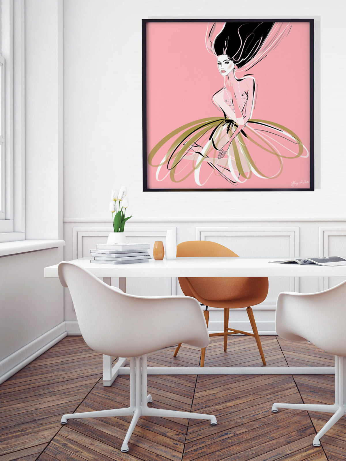 Pink and Pearls - Illustration - Limited Edition Print - Tiffany La Belle