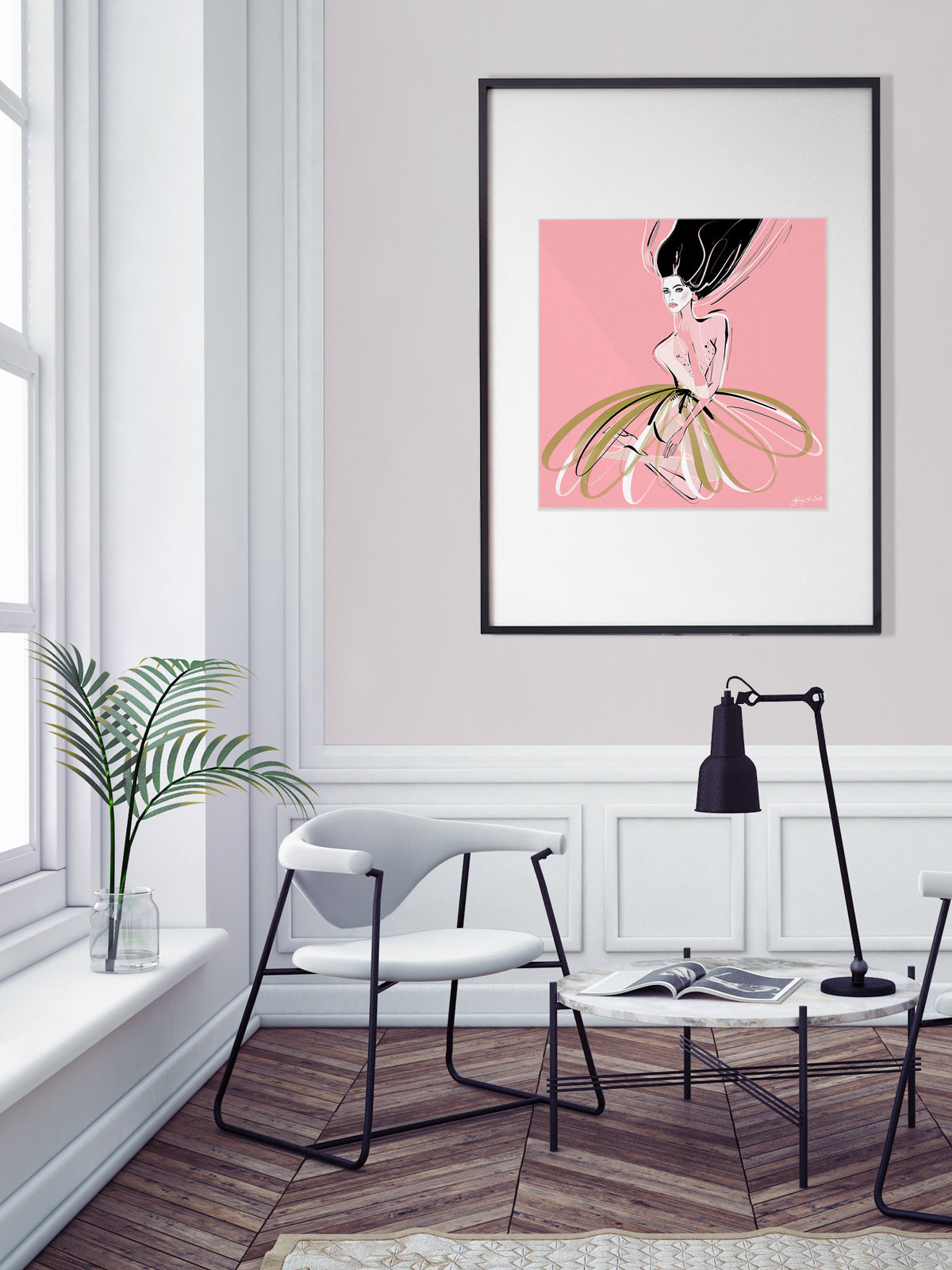 Pink and Pearls - Illustration - Limited Edition Print - Tiffany La Belle