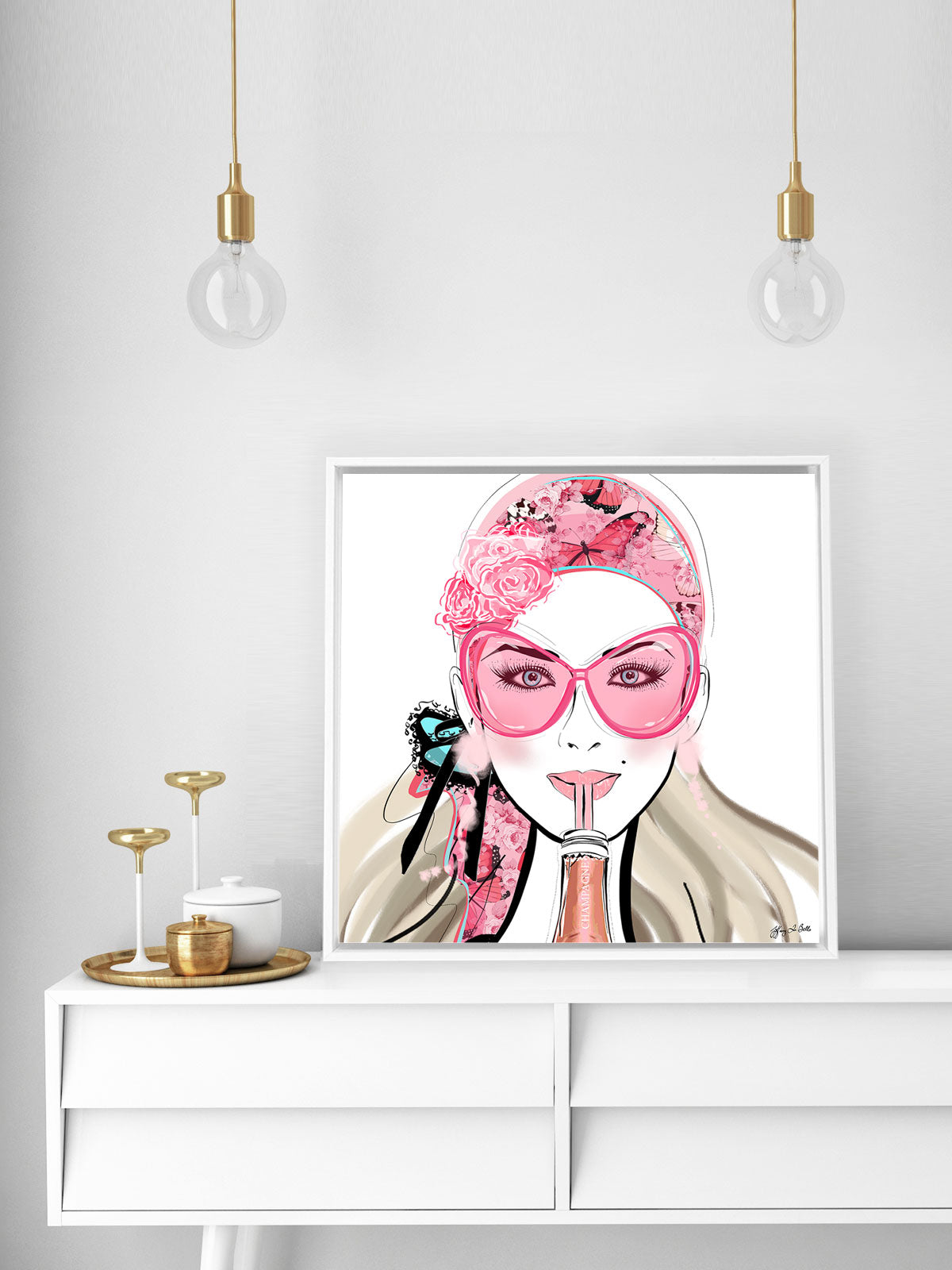 Who Needs a Glass? - Illustration - Canvas Gallery Print - Unframed or Framed - Tiffany La Belle
