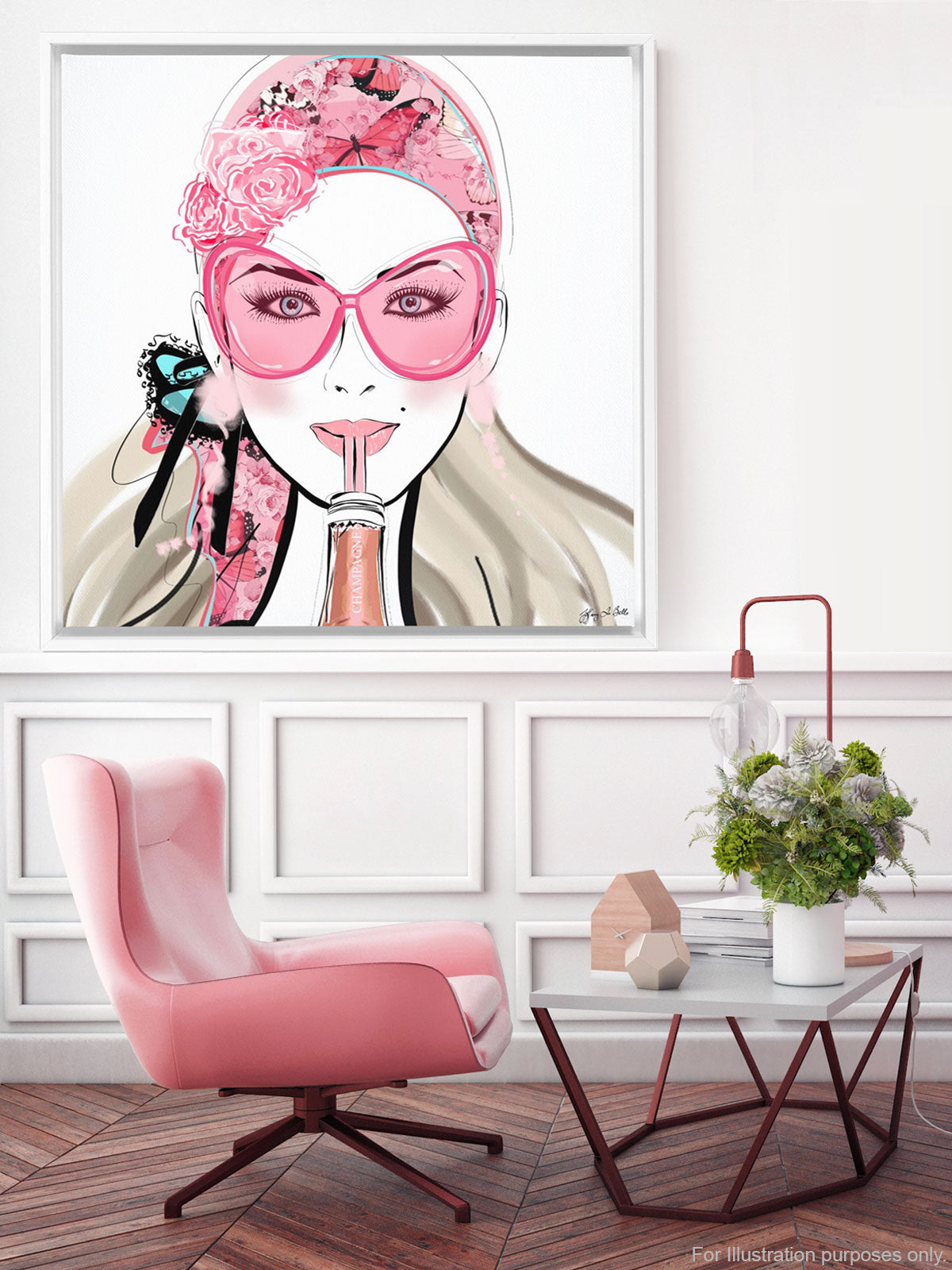 Who Needs a Glass? - Illustration - Canvas Gallery Print - Unframed or Framed - Tiffany La Belle