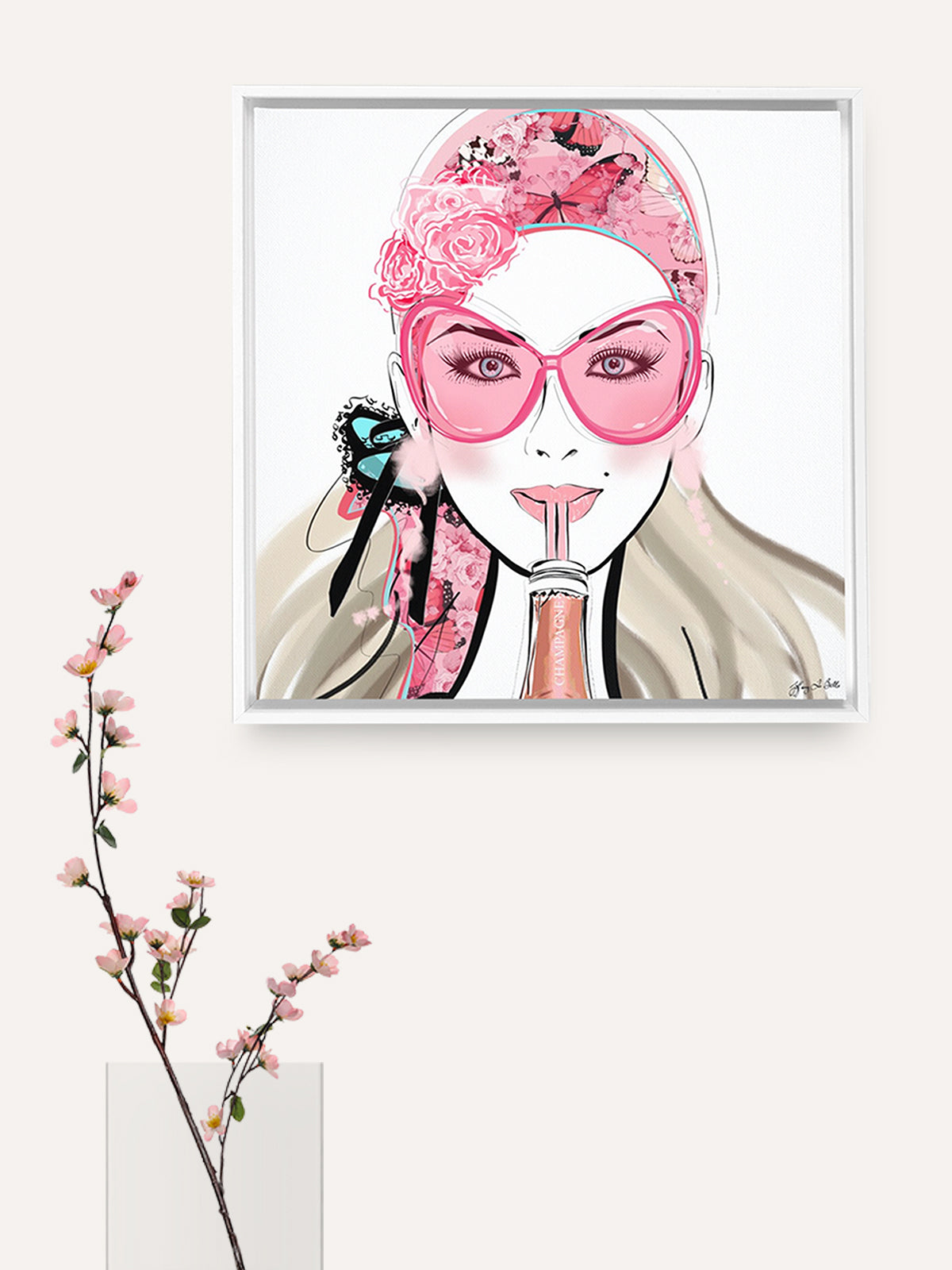 Who Needs a Glass? - Illustration - Canvas Gallery Print - Unframed or Framed - Tiffany La Belle