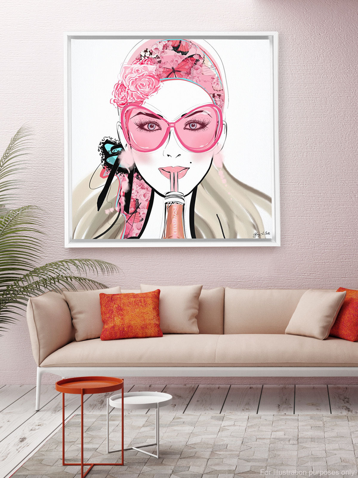 Who Needs a Glass? - Illustration - Canvas Gallery Print - Unframed or Framed - Tiffany La Belle