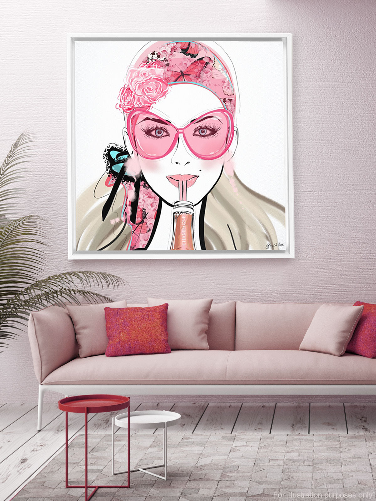 Who Needs a Glass? - Illustration - Canvas Gallery Print - Unframed or Framed - Tiffany La Belle