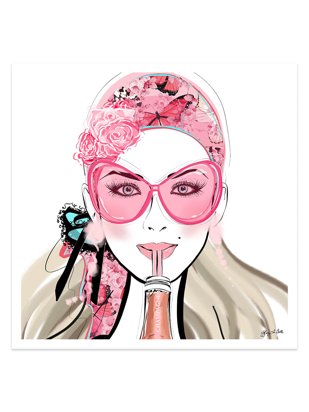 Who Needs a Glass? - Illustration - Limited Edition Print - Tiffany La Belle