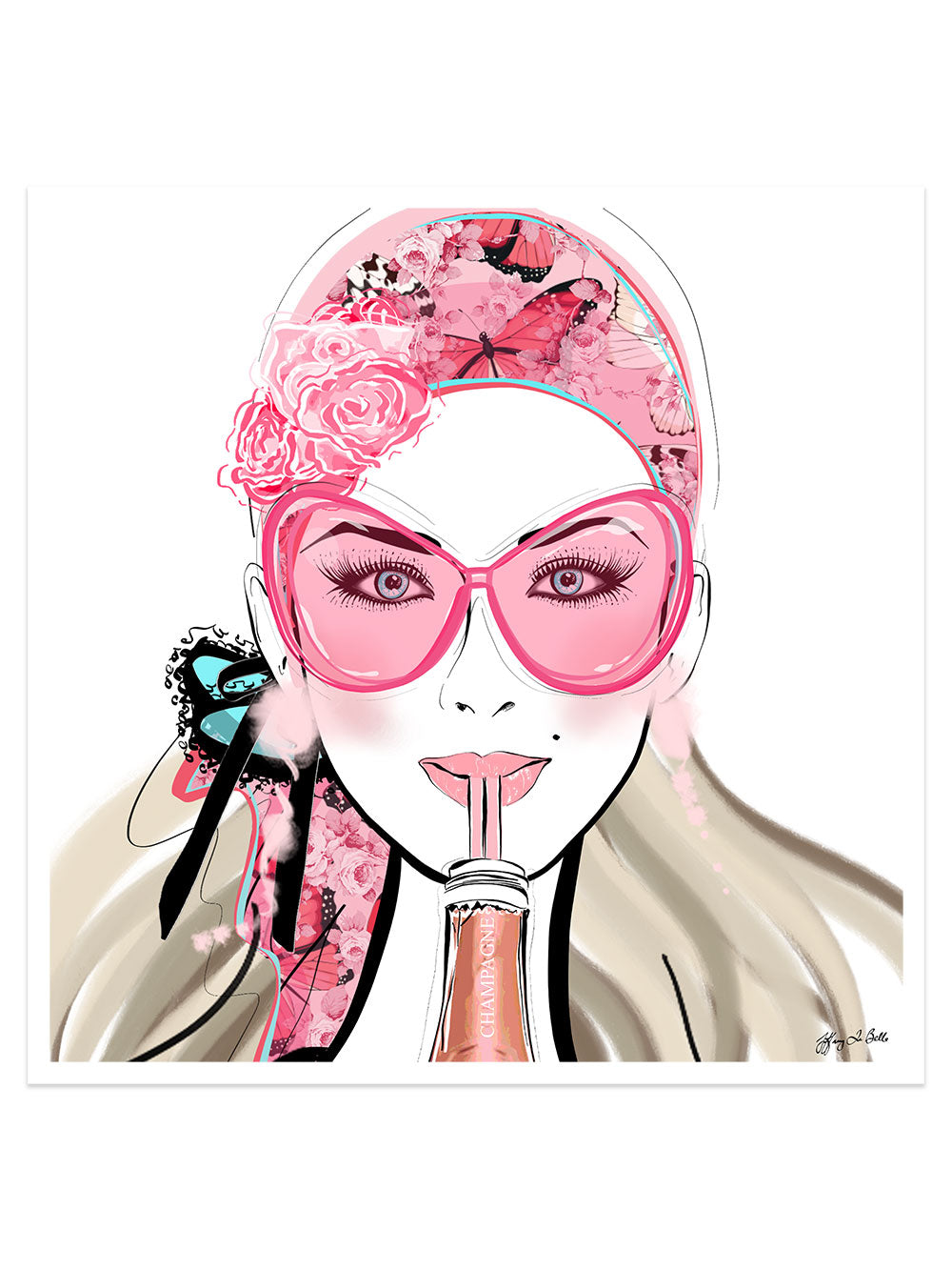Who Needs a Glass? - Illustration - Limited Edition Print - Tiffany La Belle