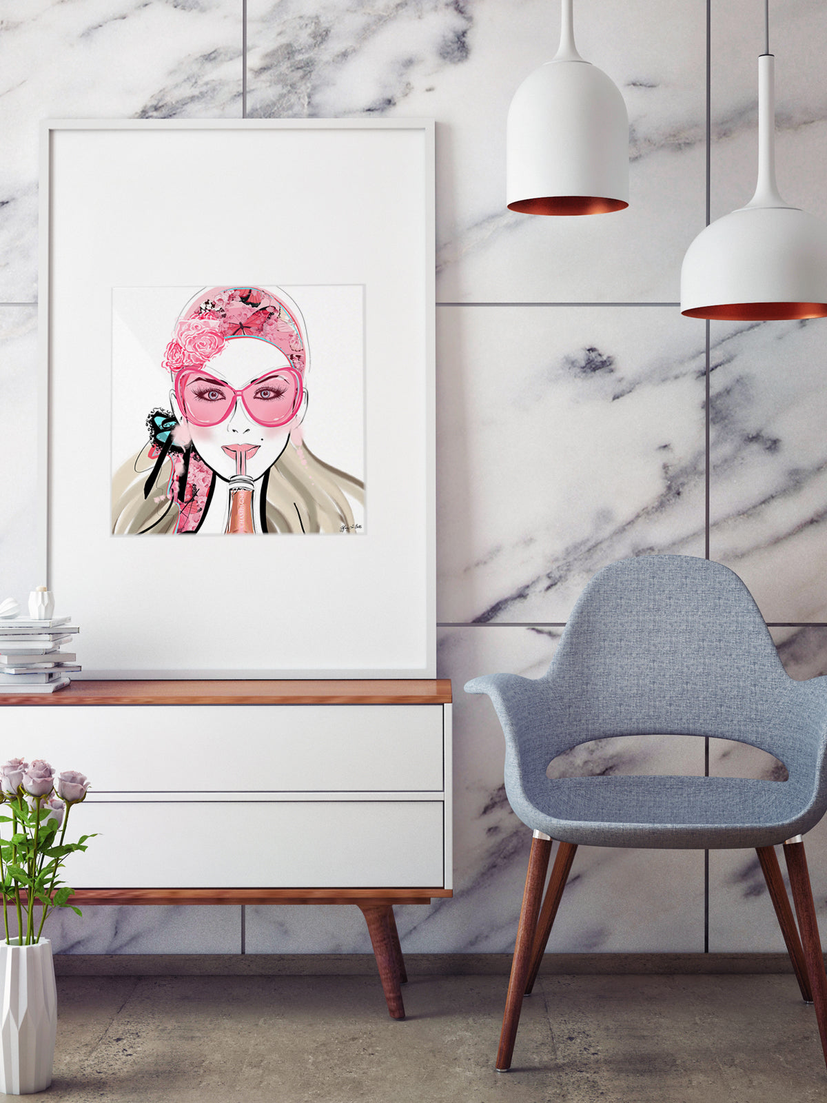 Who Needs a Glass? - Illustration - Limited Edition Print - Tiffany La Belle